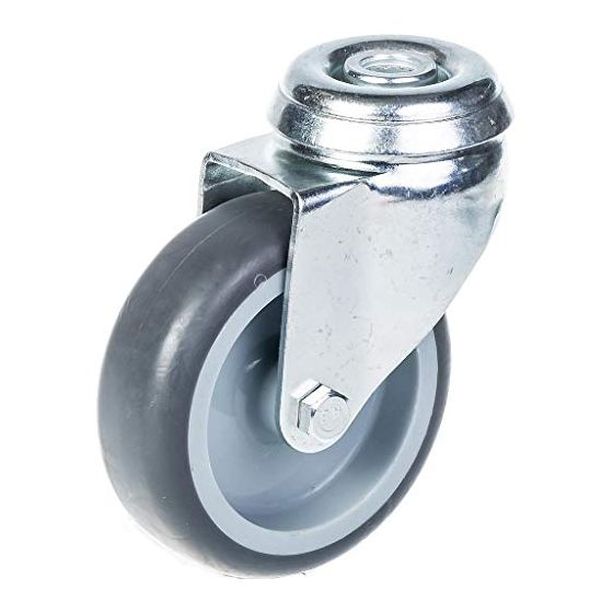 75mm 3" pyörä harmaalla kumirenkaalla, kääntyvä, 60kg kantavuus.