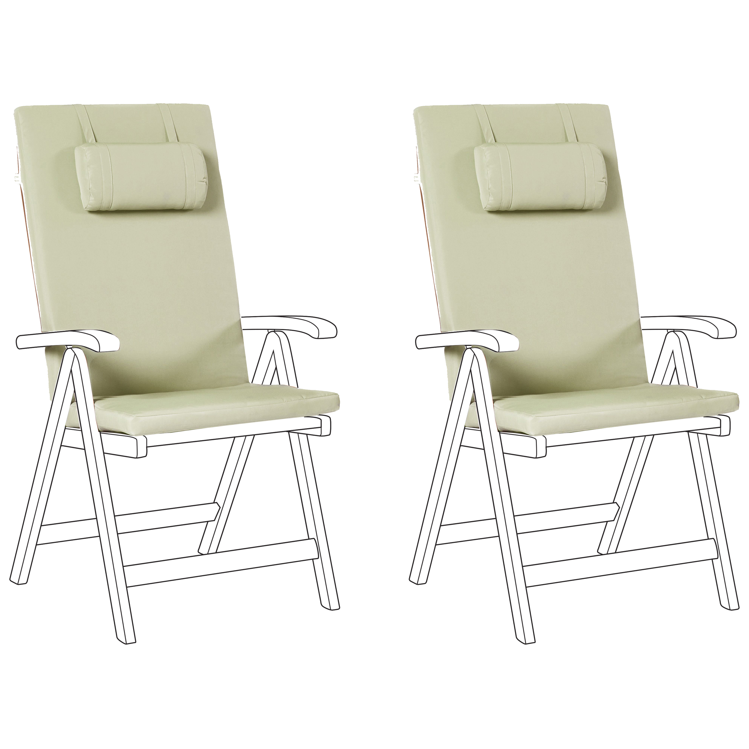 Selkä-/istuintyynysetti 2 kpl JAVA/AMANTEA PREMIUM 50 x 70 cm Vihreä