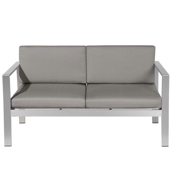 Puutarhapenkki pehmusteella SALERNO 142 cm Metalli Tummanharmaa