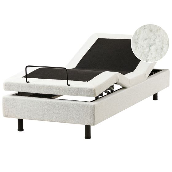 Säädettävä sänky ilman sängynpäätyä buklee DUKE 80 x 200 cm Luonnonvalkoinen
