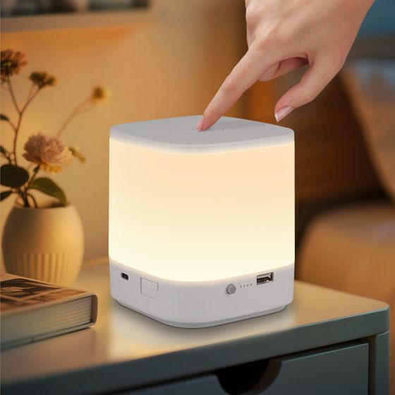 NETTLIFE LED-pöytävalaisinsetti 1800mAh ladattavalla akulla, 3000-6500K USB-kosketushimmentin 3 värilämpötilalla
