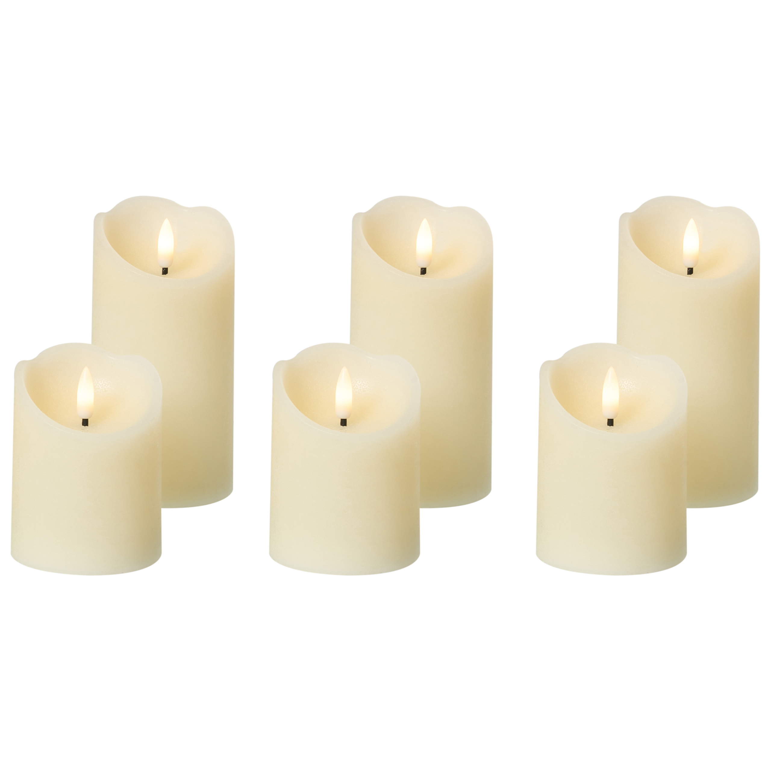 LED-kynttiläsetti 6 kpl AMOREA 10/15 cm Luonnonvalkoinen