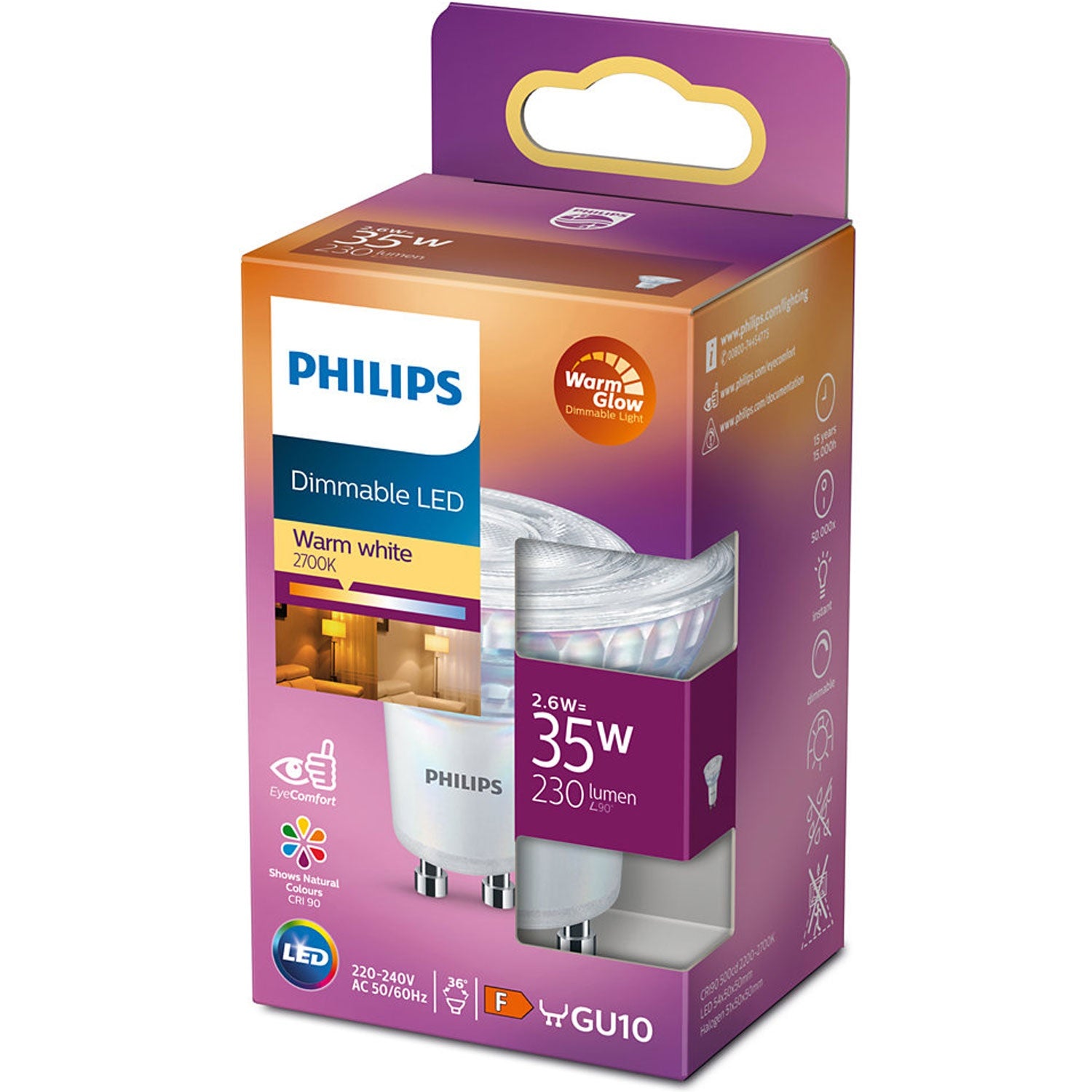 LED GU10 Spot 35W Himmennettävä WarmGlow 230lm