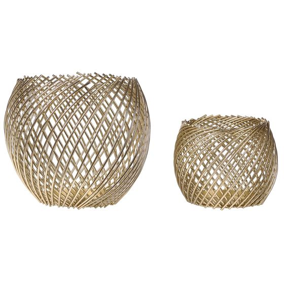 Kynttilänjalkasetti 2 kpl TANDUY metalli 18/22 cm Kulta