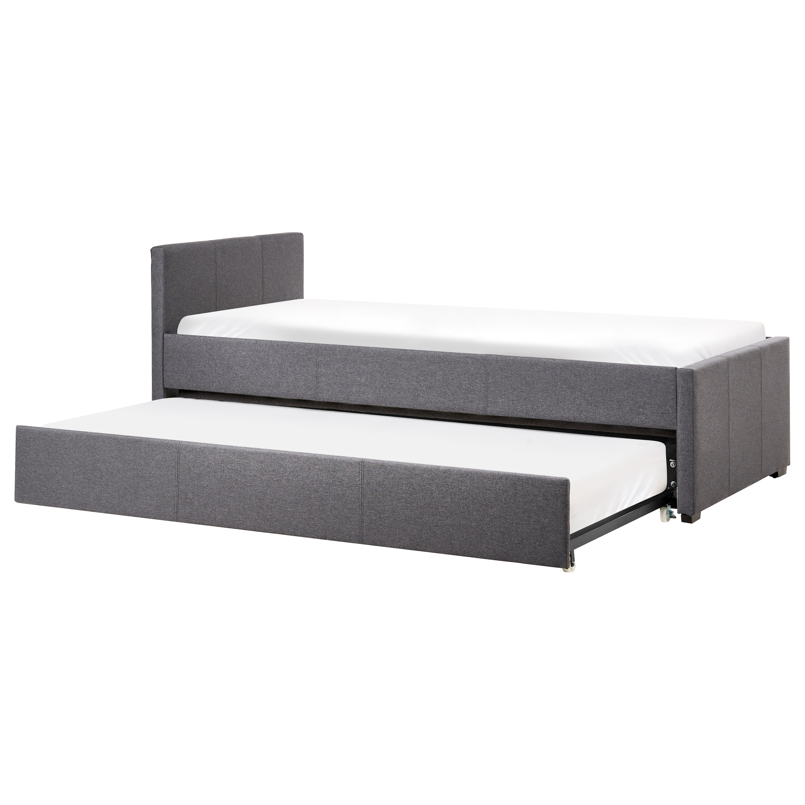 Sänky lisävuoteella kangas MARMANDE 90 x 200 cm Tummanharmaa