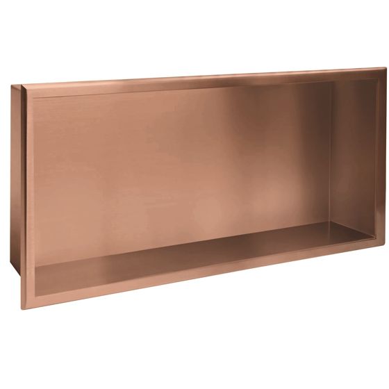 REA syvennykseen asennettava kylpyhuonehylly 30x60 harjattu kupari, 10X60X30CM