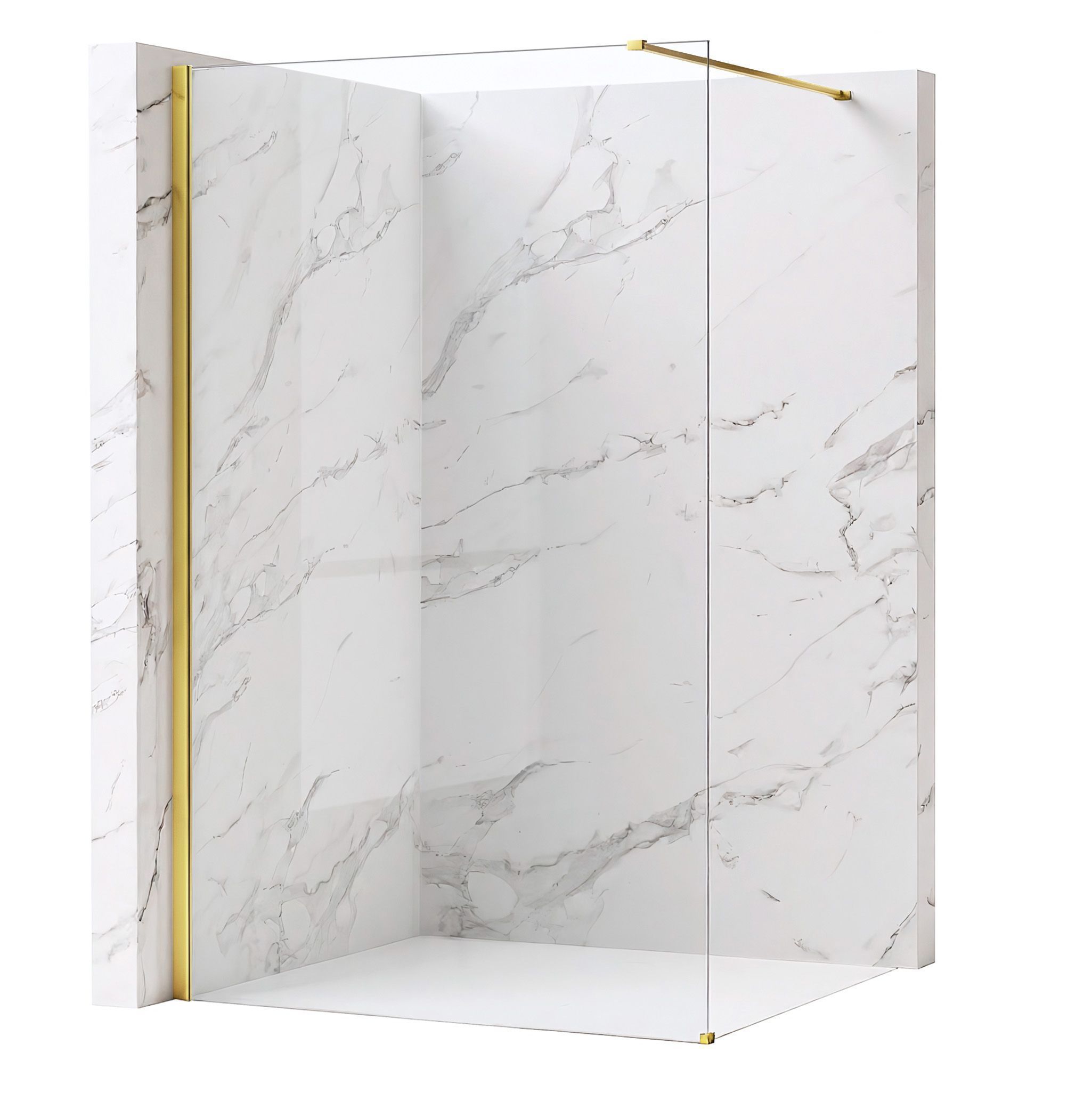 REA Suihkuseinä Flexi Transparent 140 Kulta, 140X195CM