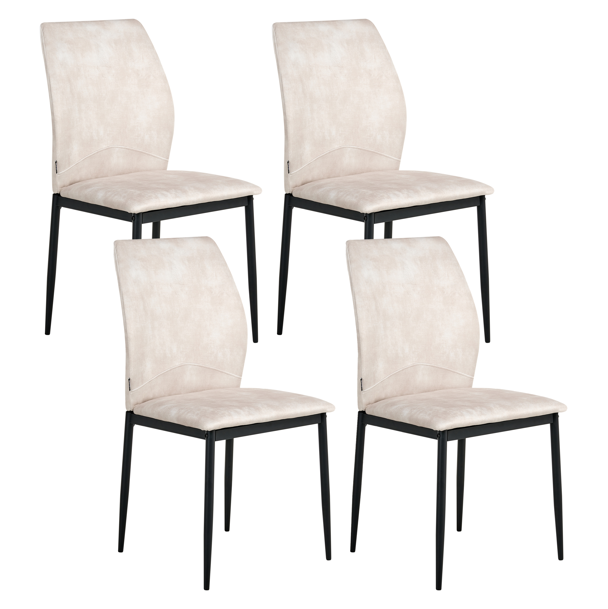 Ruokatuolisetti 4 kpl ROCHEPORT Kangas Vaaleanbeige