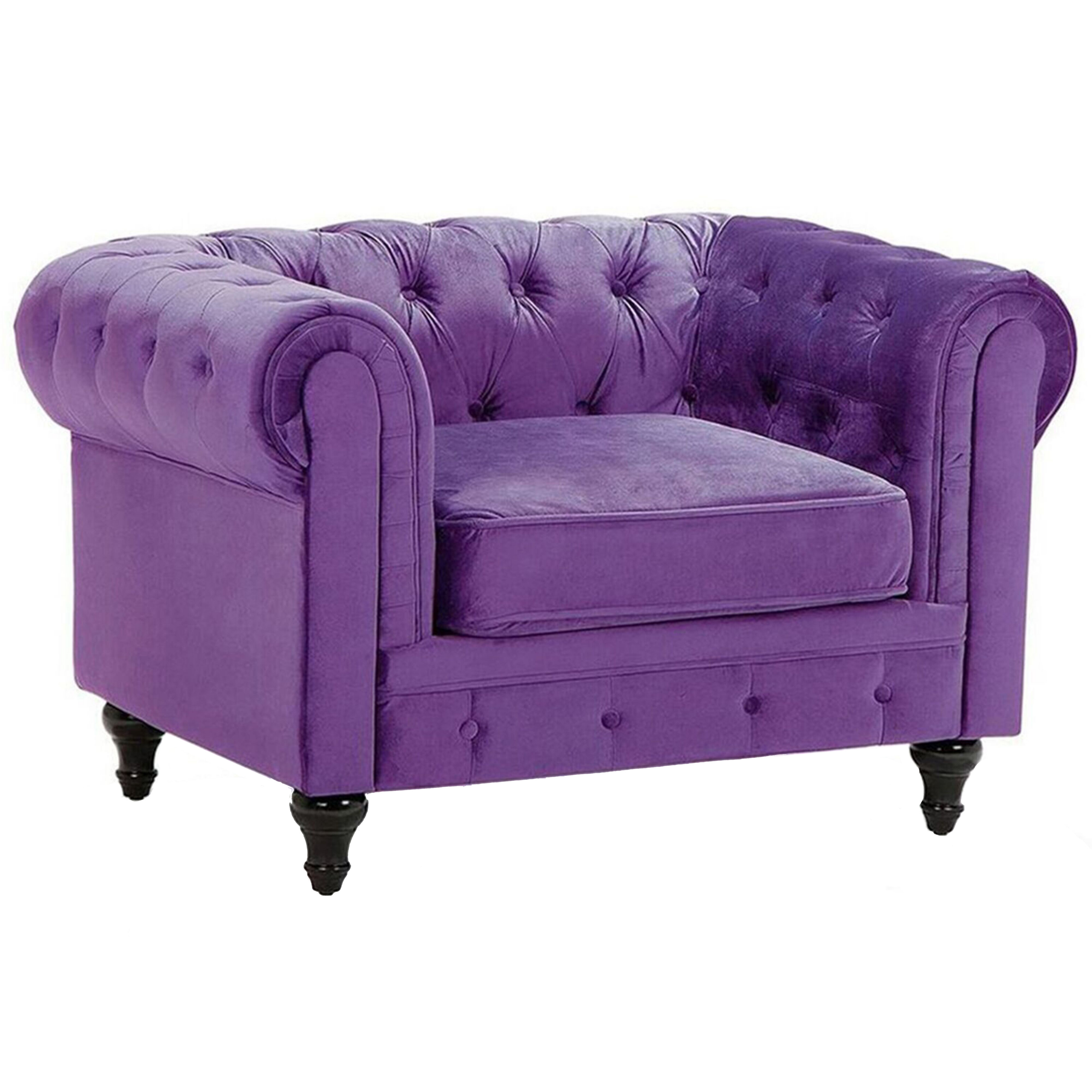 Nojatuoli CHESTERFIELD sametti Violetti