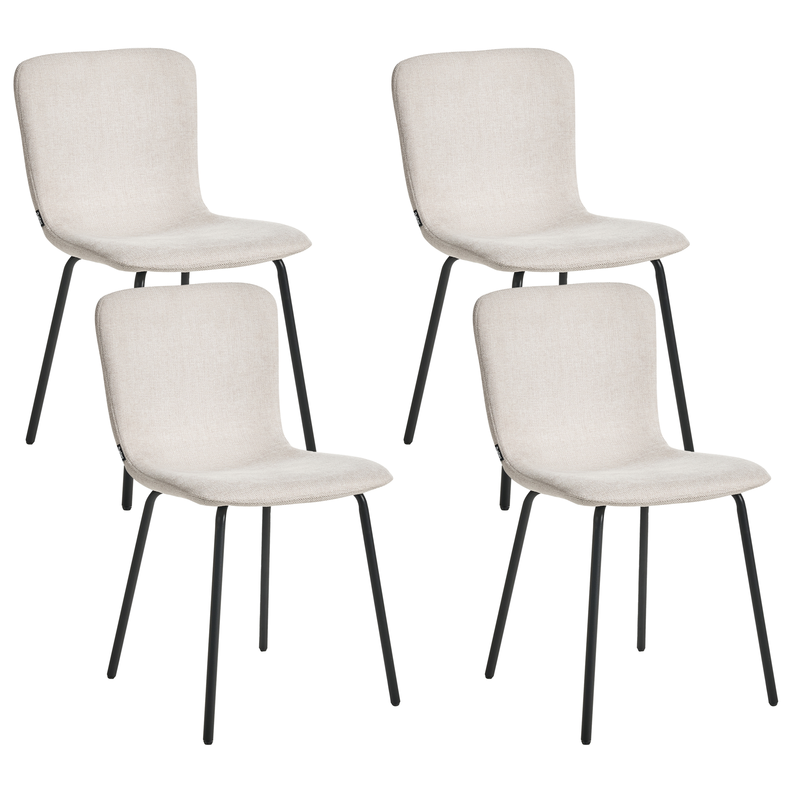 Ruokatuolisetti 4 kpl CALDWELL Kangas Vaaleanbeige