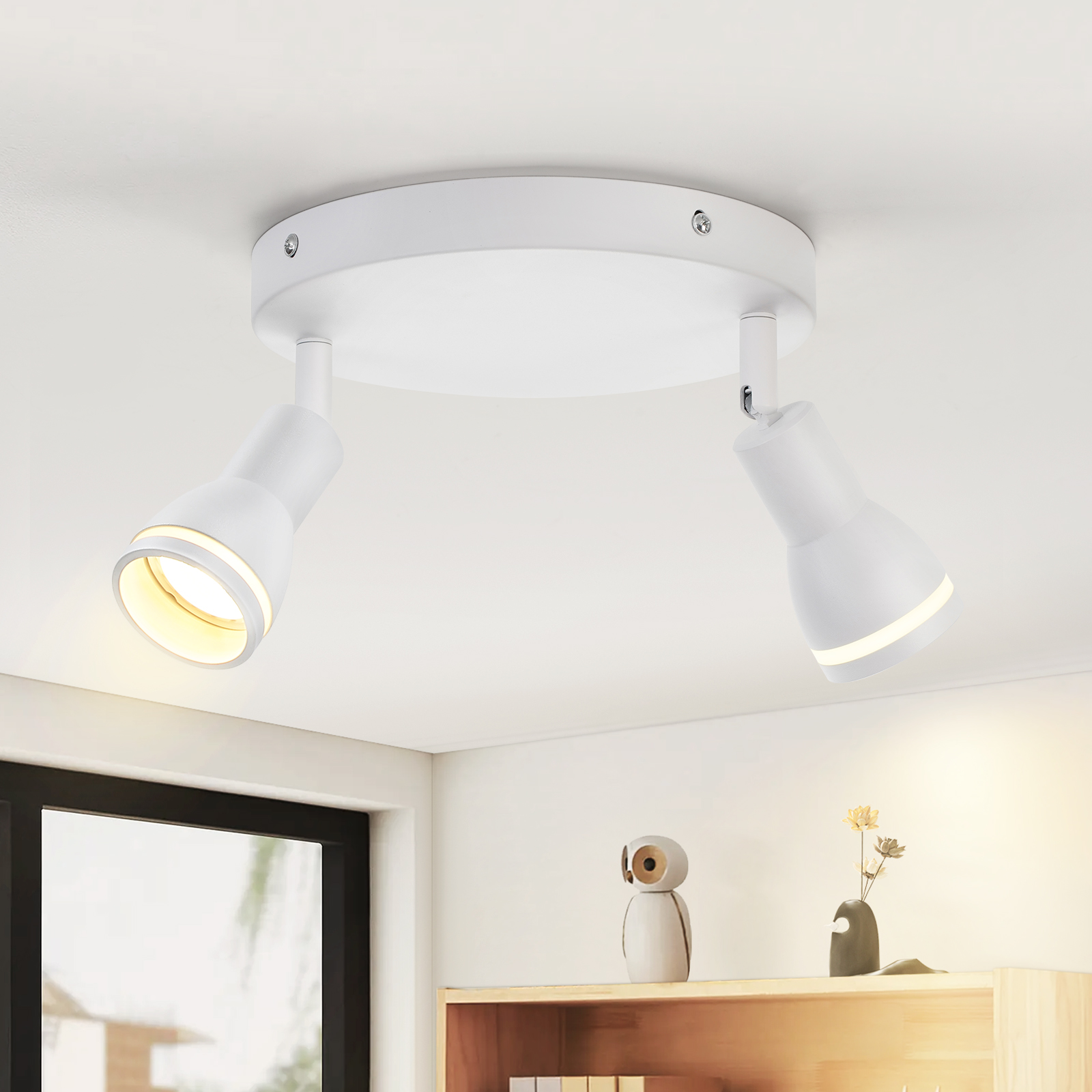 NETTLIFE LED - kattospottivalaisin 2 lamppua valkoinen olohuoneen kattovalaisin säädettävä kohdevalo GU10- kohdevalo moderni lamppu
