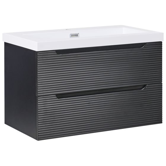 Seinäallaskaappi pesualtaalla MAKANA 80 cm Musta