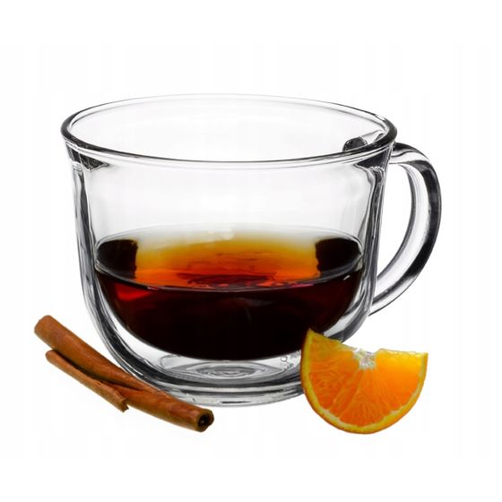 Teelasi kahvalla, paksu lasi, 480 ml, Leo