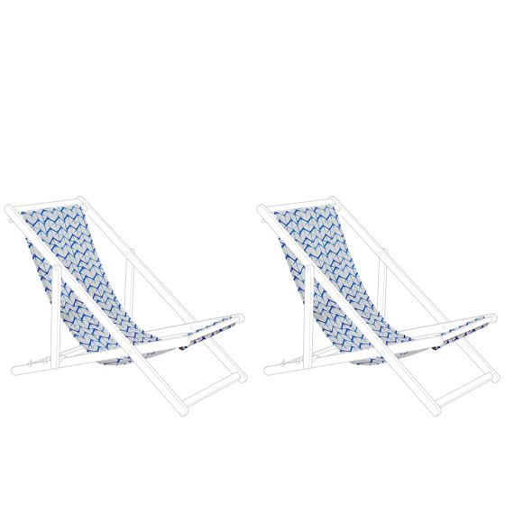 Aurinkotuolin vaihtokangassetti 2 kpl ANZIO/AVELLINO 113 x 44 cm Sininen