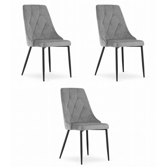 IMOLA-tuoli, vaaleanharmaa sametti (3 kpl)