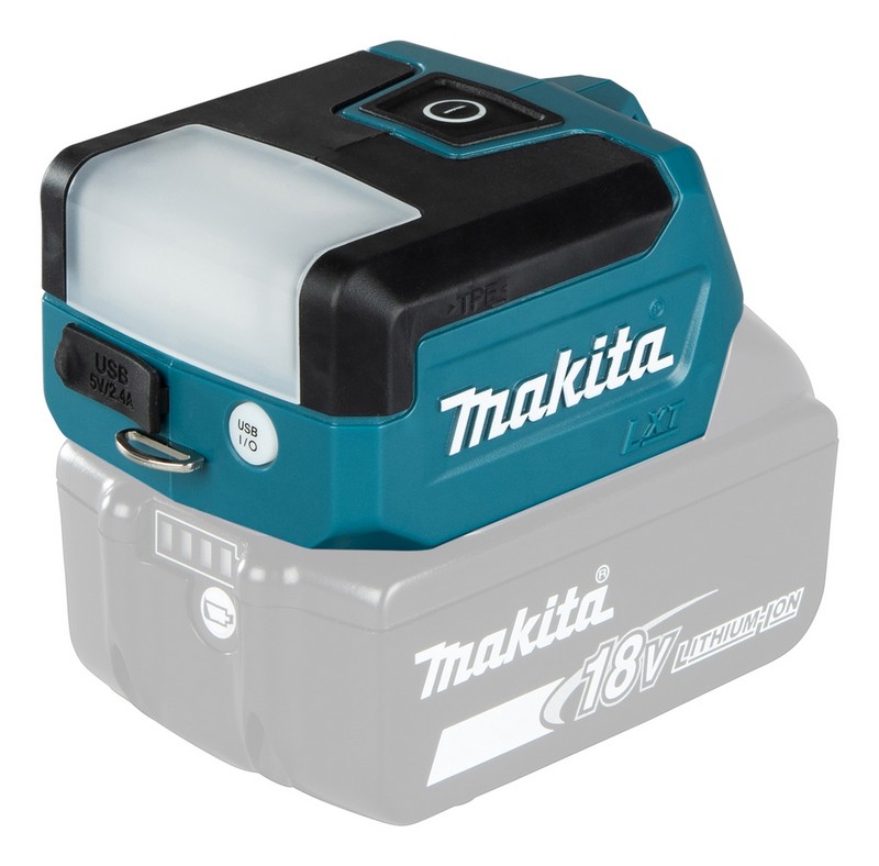 Makita DML817 LXT 18V -Akkulamppu USB-latauksella Runko