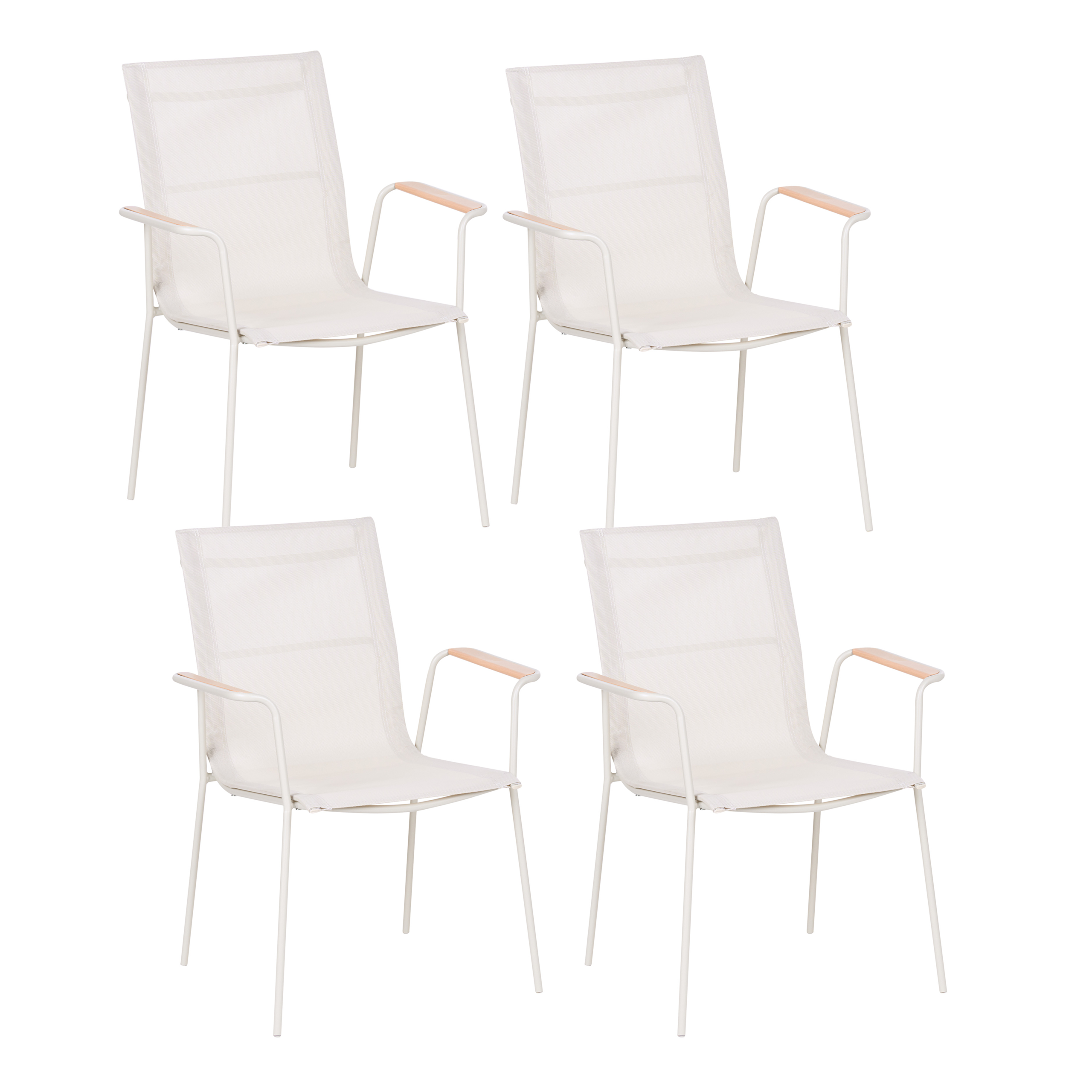 Puutarhatuolisetti 4 kpl CARAVINO Metalli Vaaleanbeige