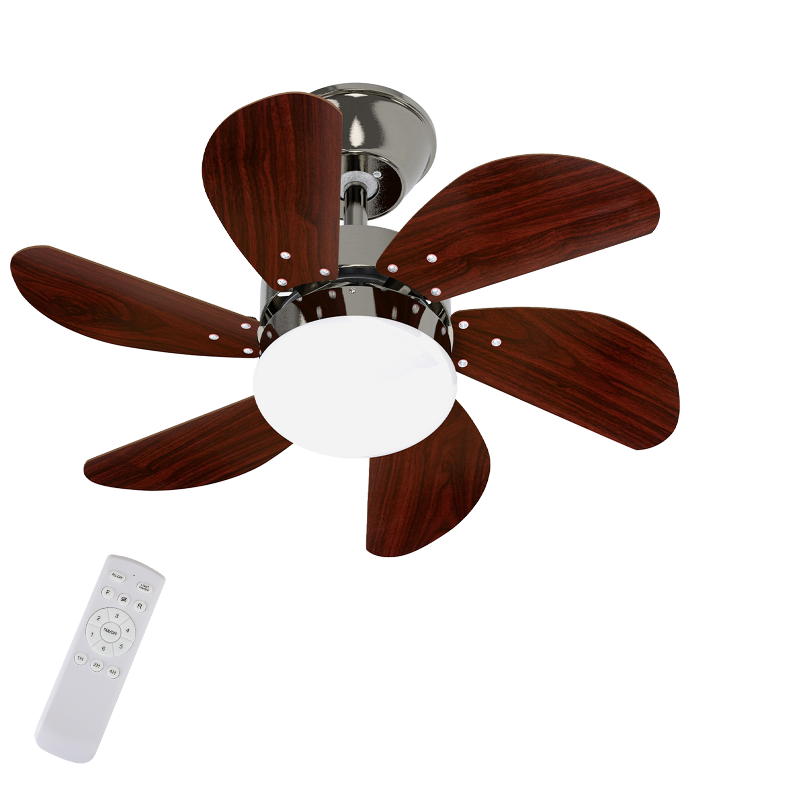 NETTLIFE valkoinen kattotuuletin valolla, kaukosäätimellä, hiljainen, ajastimella, 6 lapaa, makuuhuoneeseen