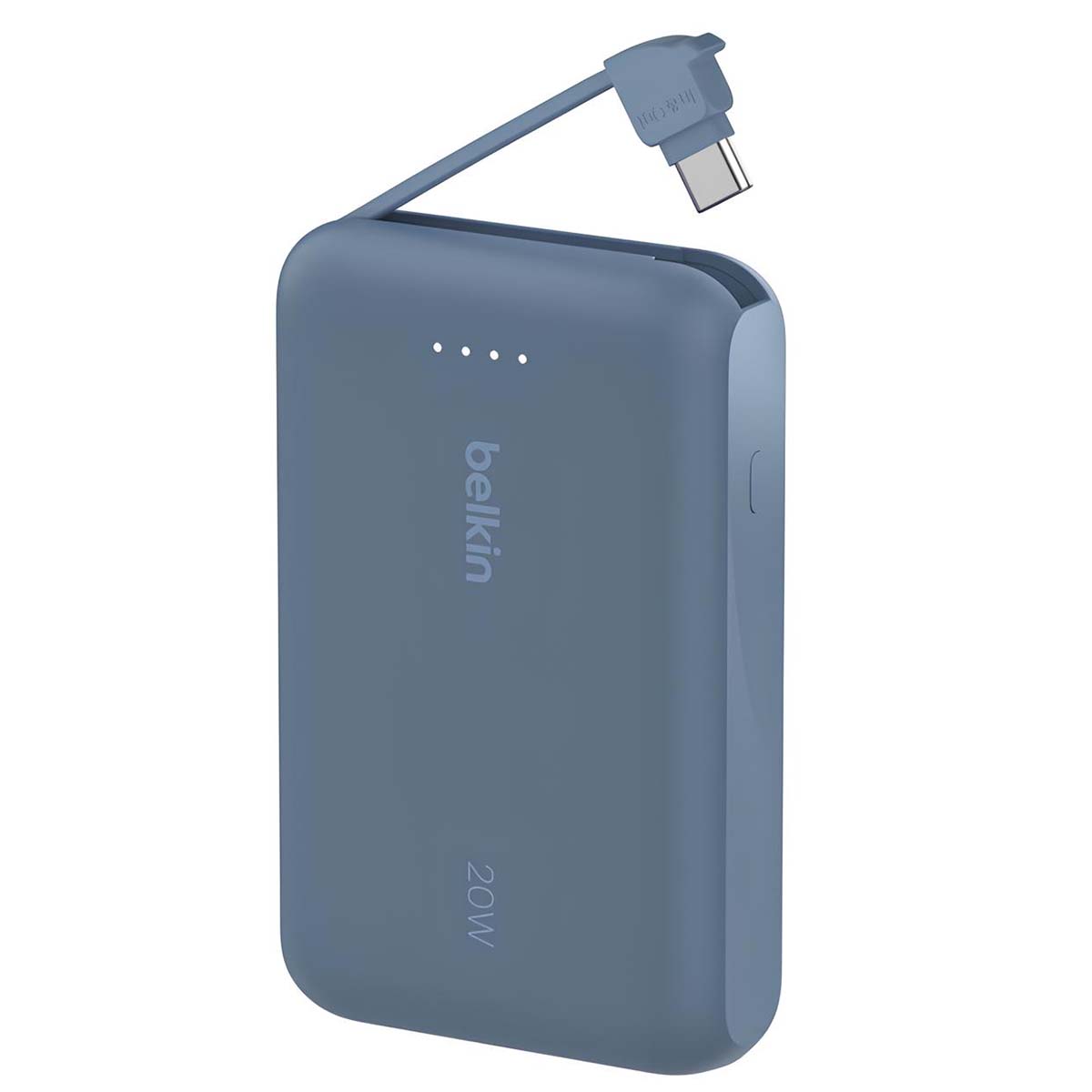 Akku varavirtalähde 10000mAh 20W integroidulla USB-C-kaapelilla