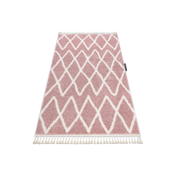 Matto BERBER BENI vaaleanpunainen Tupsut berbery Marokkolainen shaggy 180x270 cm