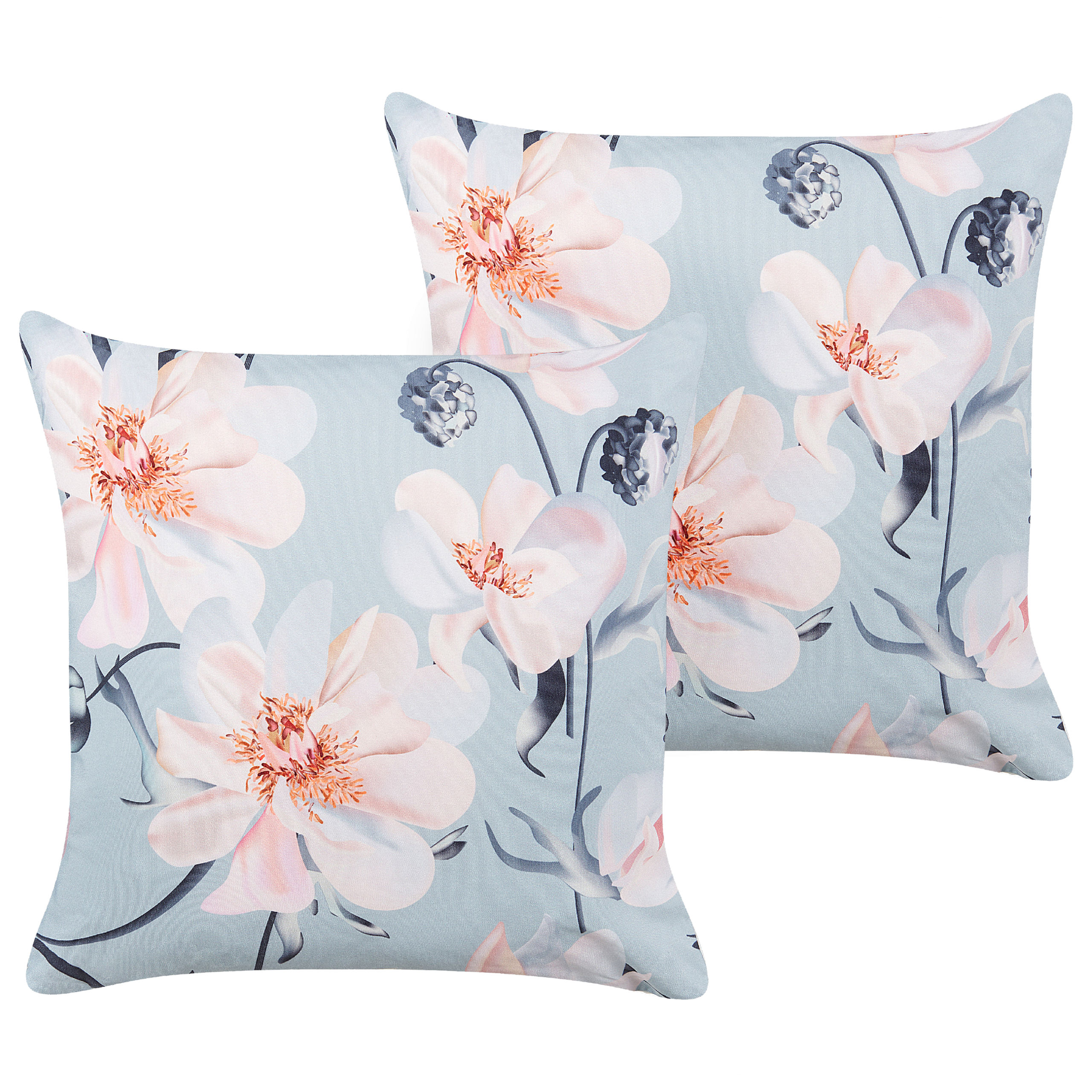 Ulkotyynysetti 2 kpl APRICALE Kukkakuvio 45 x 45 cm Sininen
