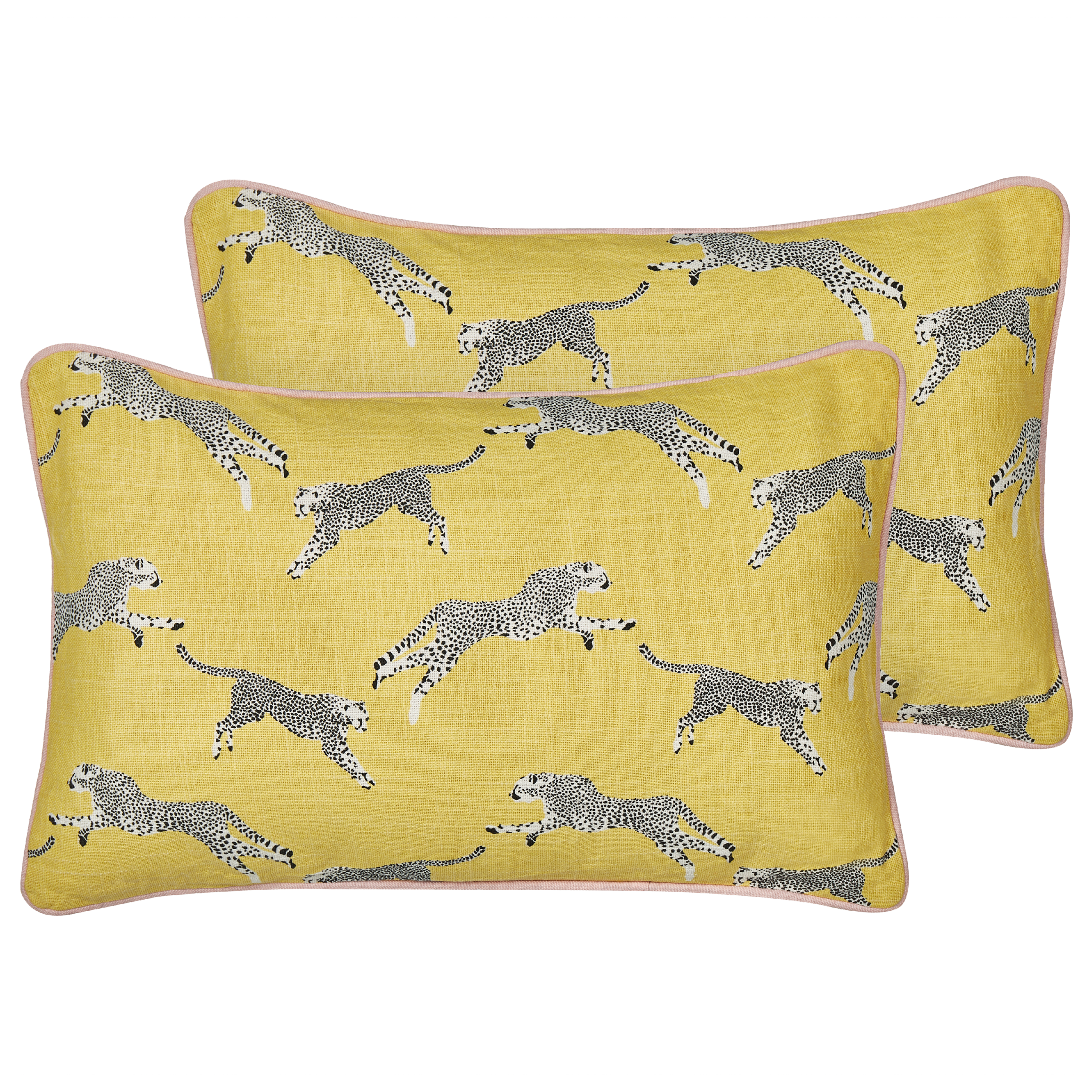 Koristetyynysetti 2 kpl ARALES puuvilla 30 x 50 cm Keltainen