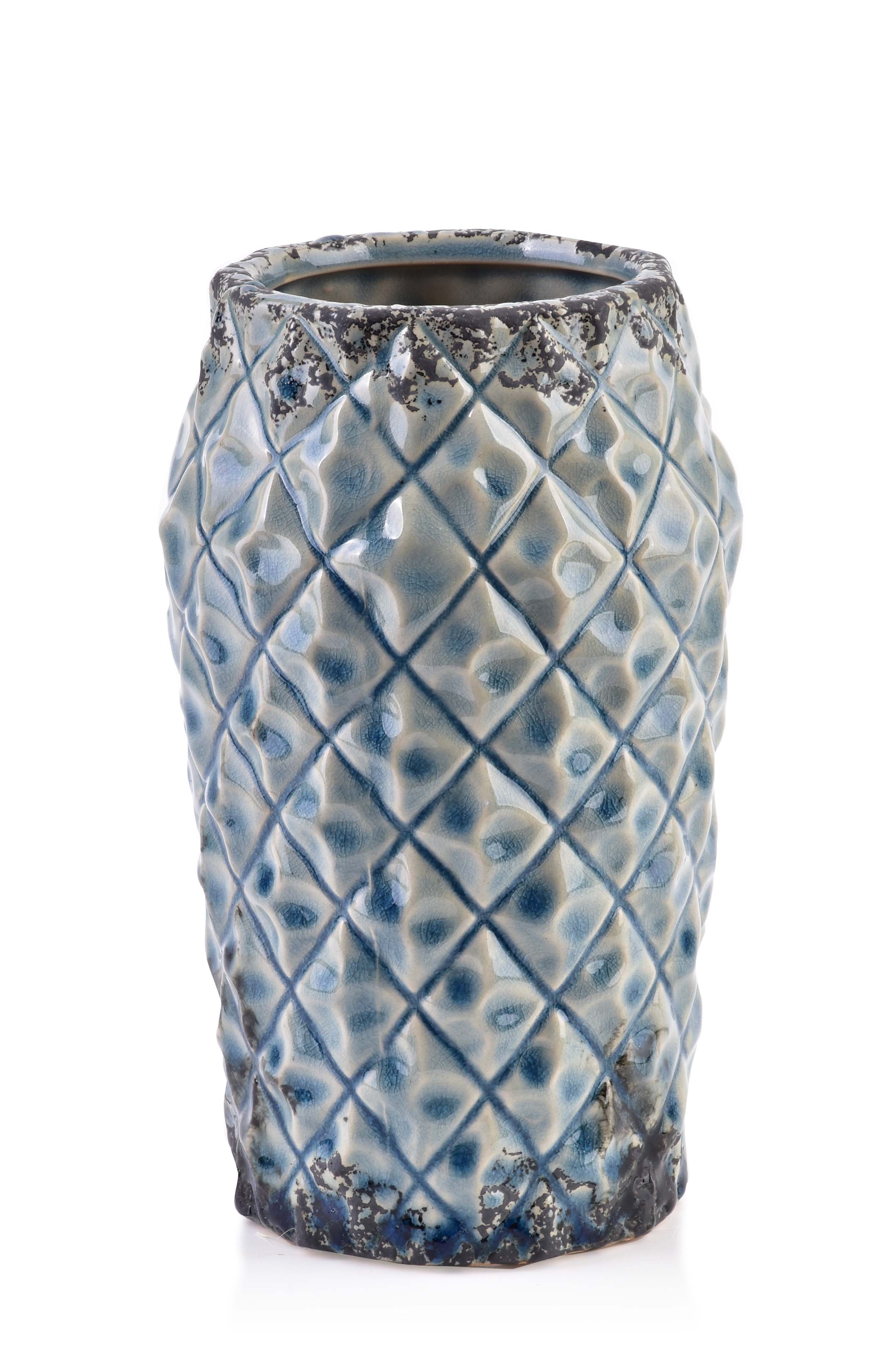 MONDEX keramiikkamaljakko, vaalea, teksturoitu, 15,5 x 25 cm