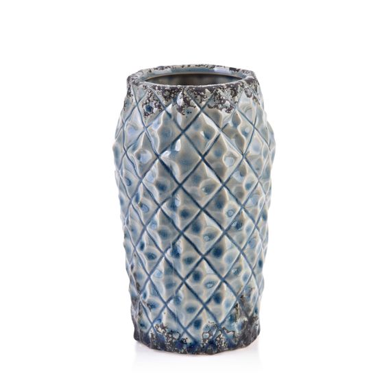 MONDEX keramiikkamaljakko, vaalea, teksturoitu, 15,5 x 25 cm