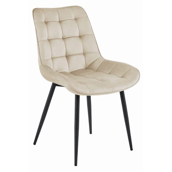 BERA-tuoli, beige sametti, mustat jalat (1 kpl)