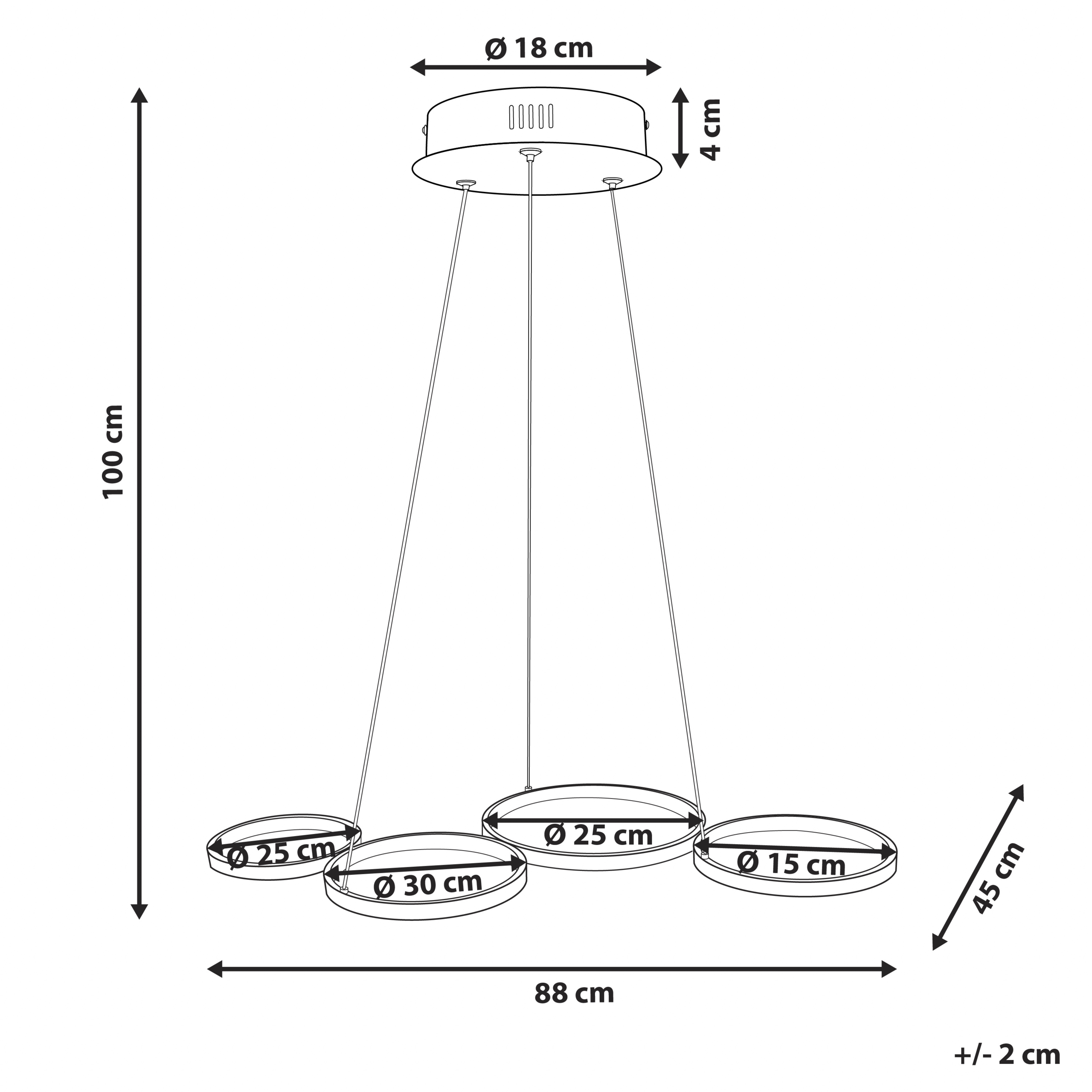 LED-riippuvalaisin PIBOR Metalli Musta