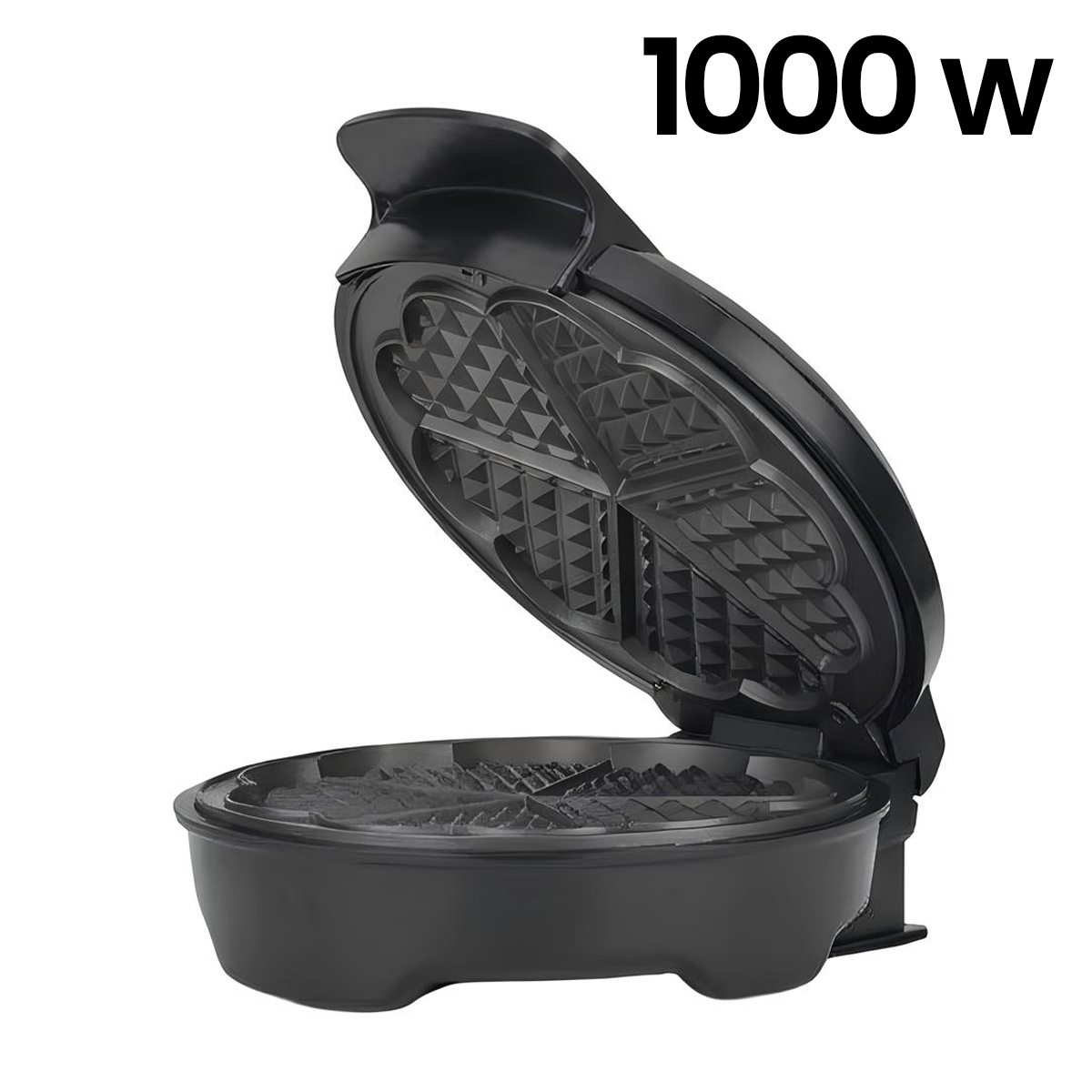 Sähköinen vohvelirauta 1000W, tarttumaton kaksoislevy sydämen muodossa