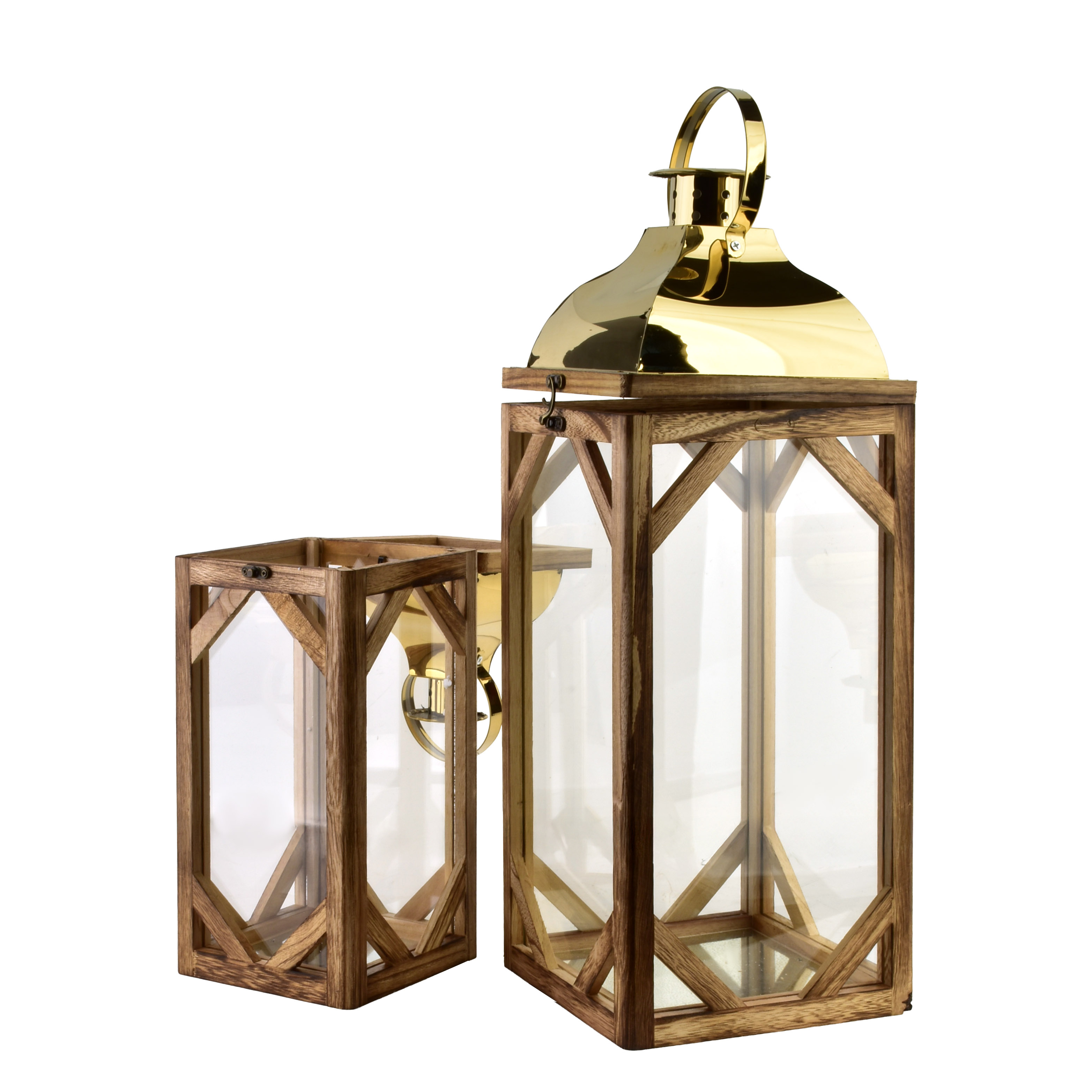 Koristelyhty puu Mondex Levi Gold 20x20x53 kultainen 2kpl