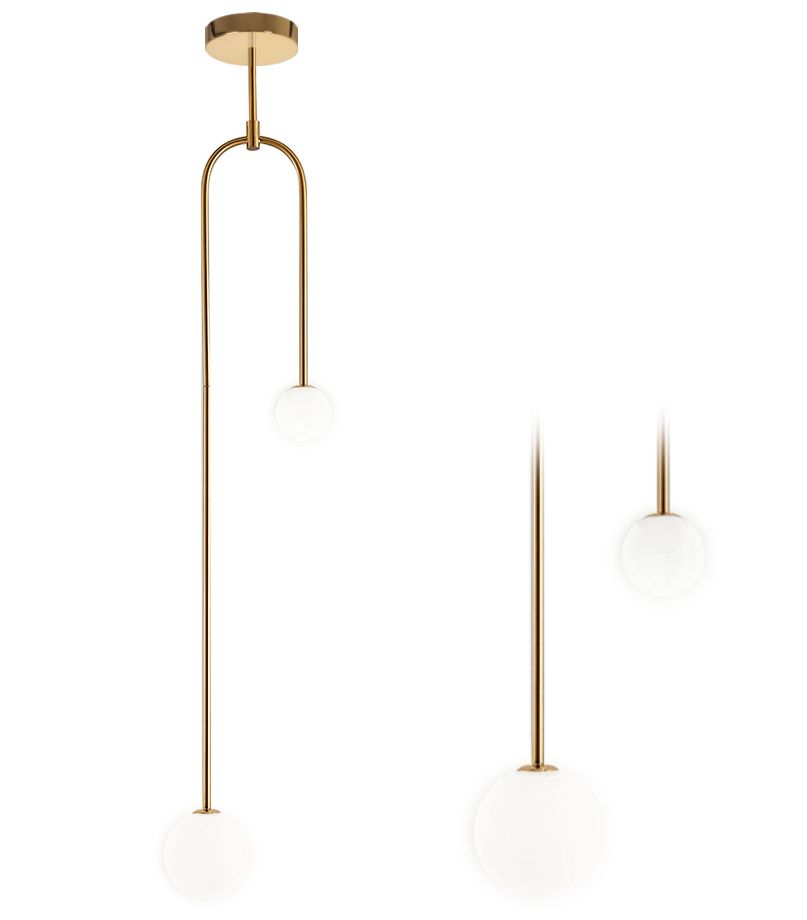 TOOLIGHT riippuva kattovalaisin APP964-2CP kulta, 10x10x135cm