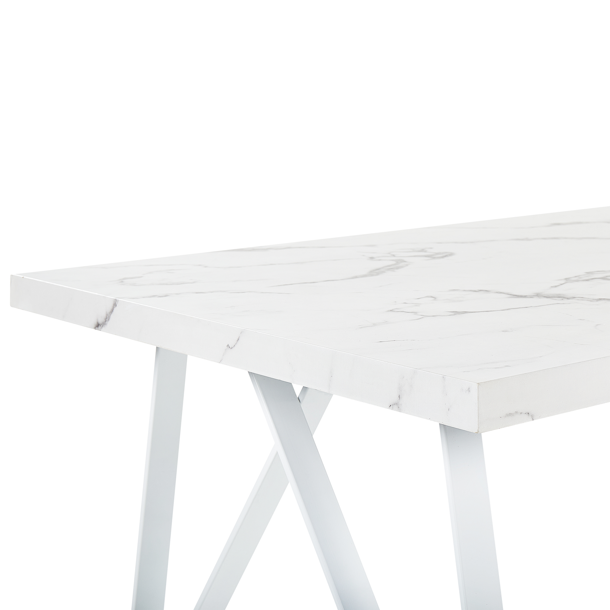 Ruokapöytä GRIEGER Valkoinen marmorikuvio 160 cm 90 cm