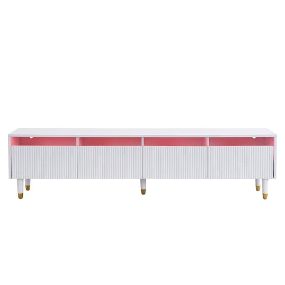 TV-taso 178x35x45 cm valkoinen MDF neljä laatikkoa säilytystilalla