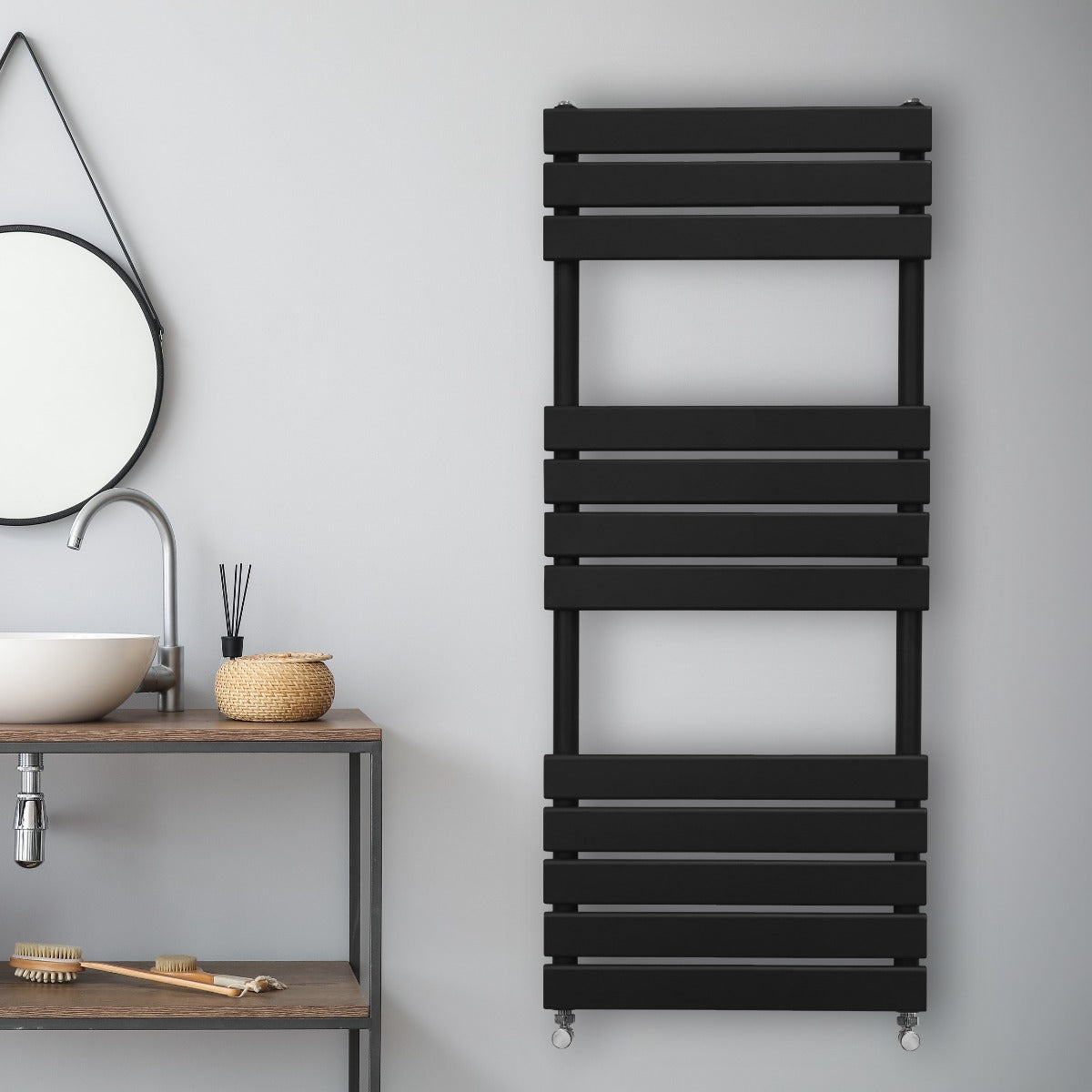 Litteä pyyhekuivain – 1200 mm x 450 mm – musta