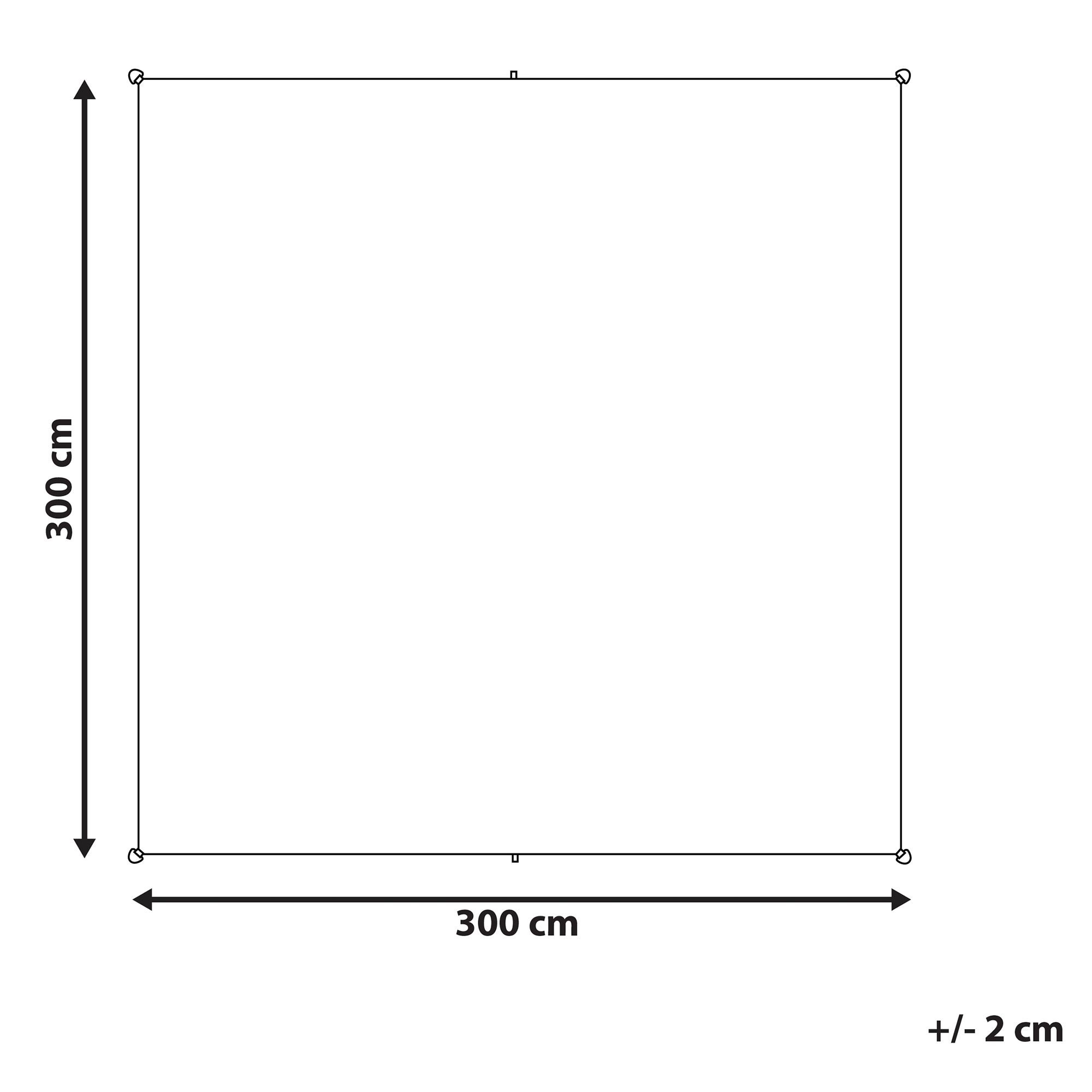 Aurinkopurje LUKKA 300 cm 300 cm Harmaa