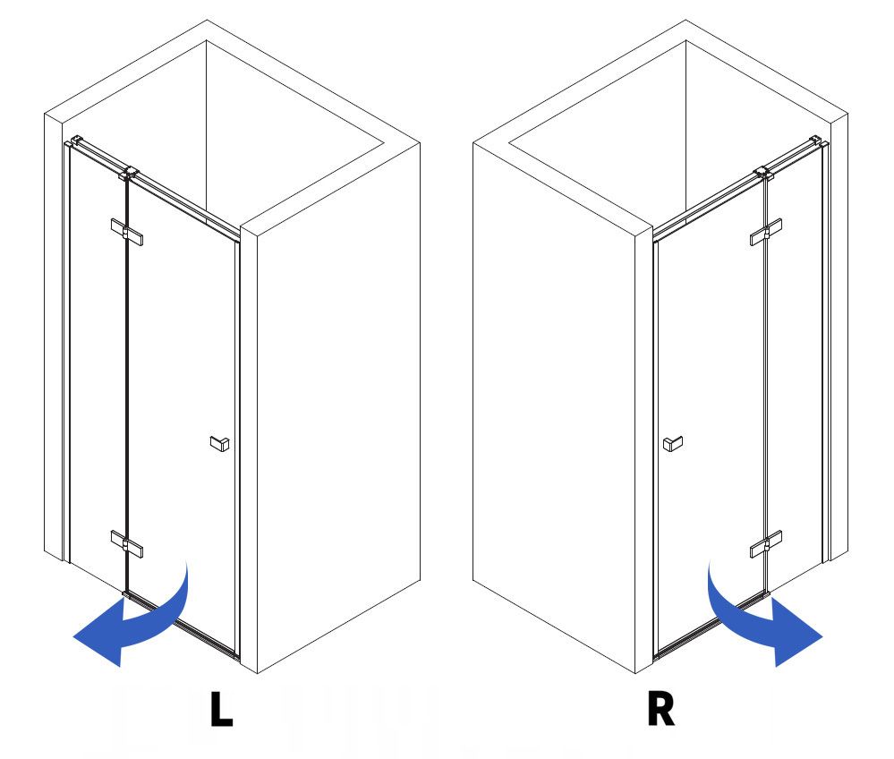 REA suihkuovi Atlas 120 RIGHT + Magneettinauha harjattu kulta, 120X0, 6X200CM