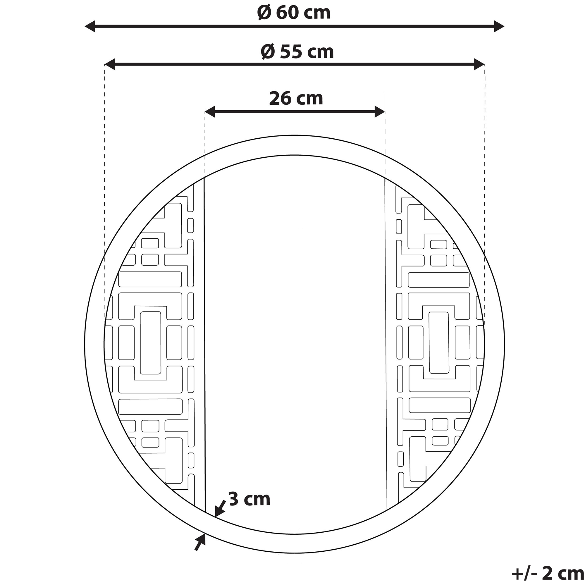 Seinäpeili FIRMINY 60 cm 60 cm Havupuu Vaaleanruskea