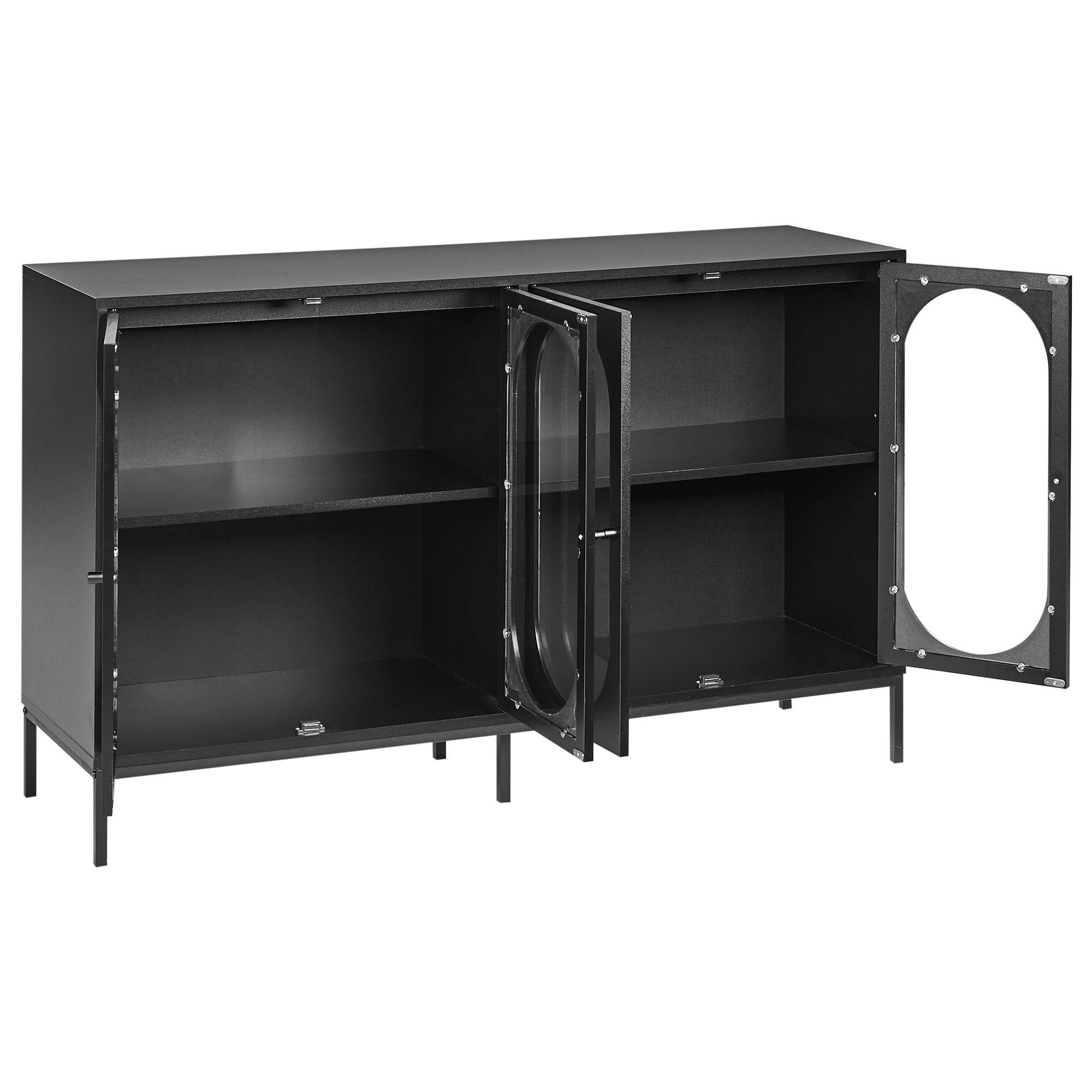 Lasivitriinikaappi LANGFORD 137 cm Musta