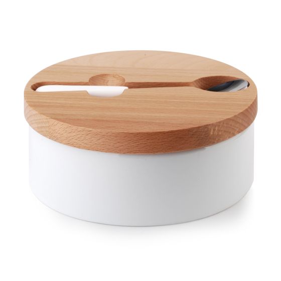Sokerikulho posliini Cookini Basic Kitchen 14,7x6cm valk. 1kpl