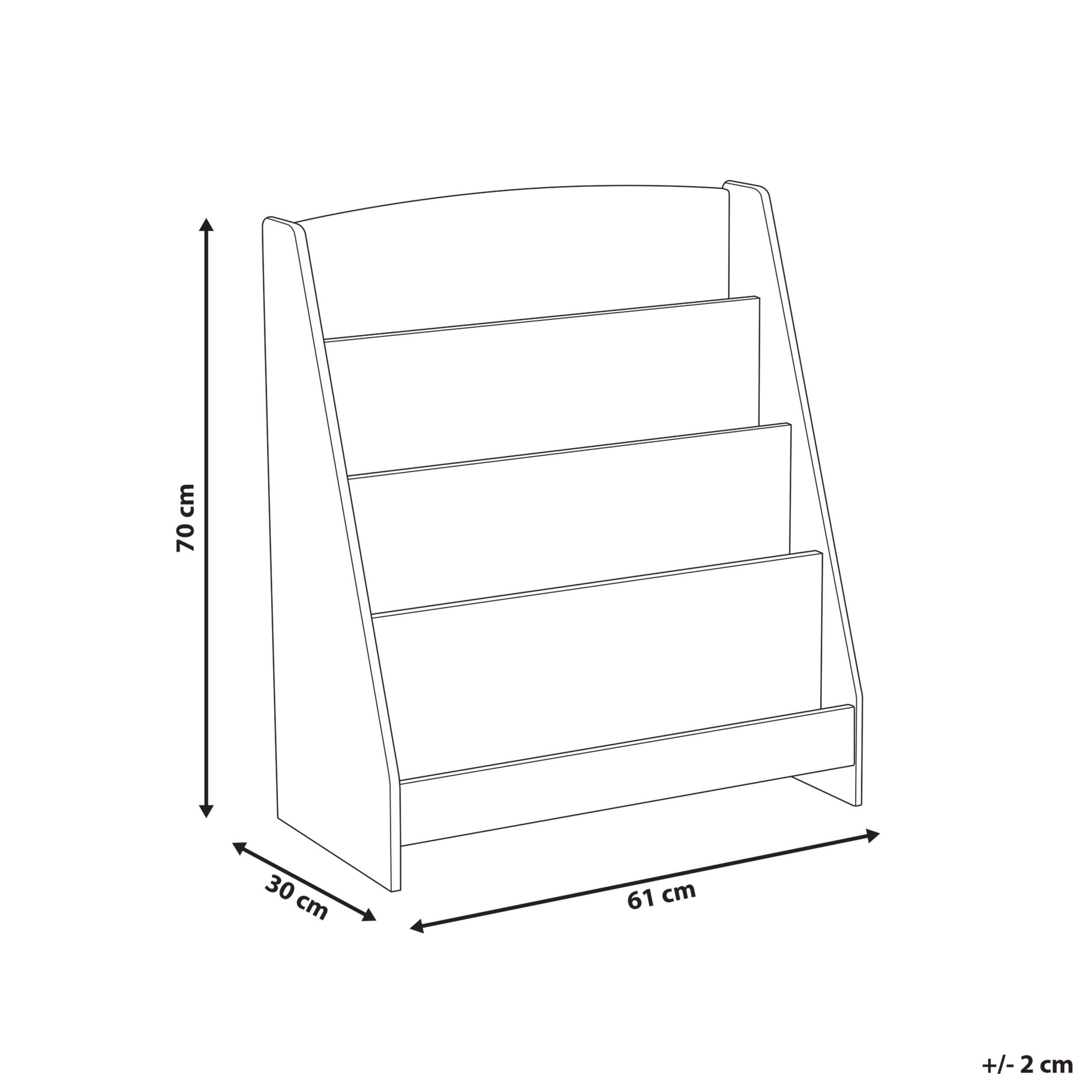 Kirjahylly 4-tasoinen LILOET 70 cm Vaaleanruskea