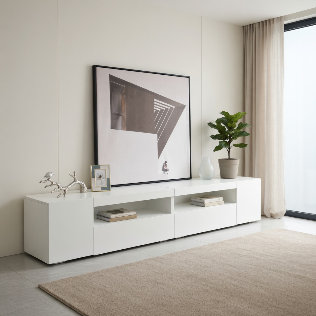 TV-taso 240x35,5x38,5 cm valkoinen MDF moderni LED-valaistu