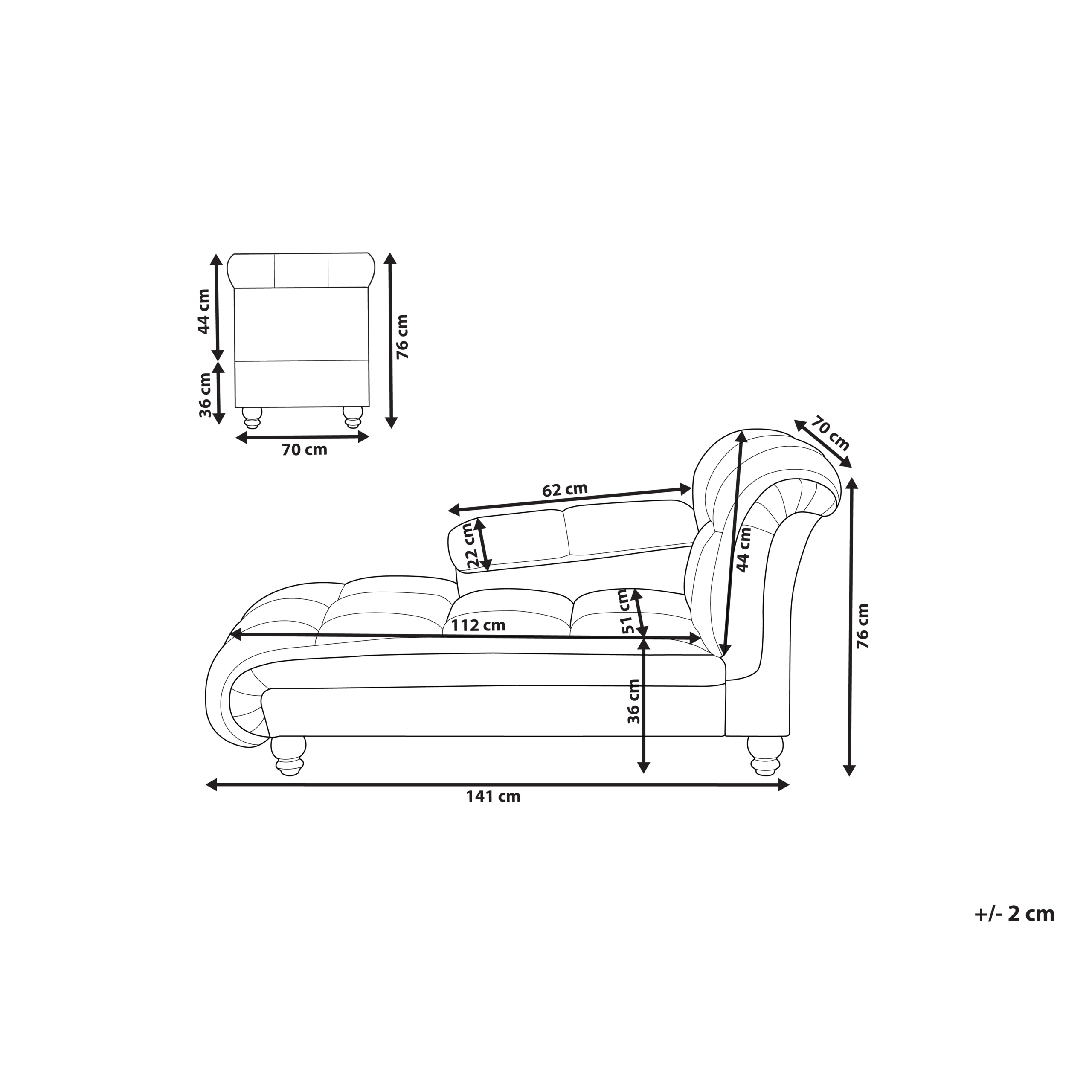Divaani oikea LORMONT sametti Vaaleanharmaa