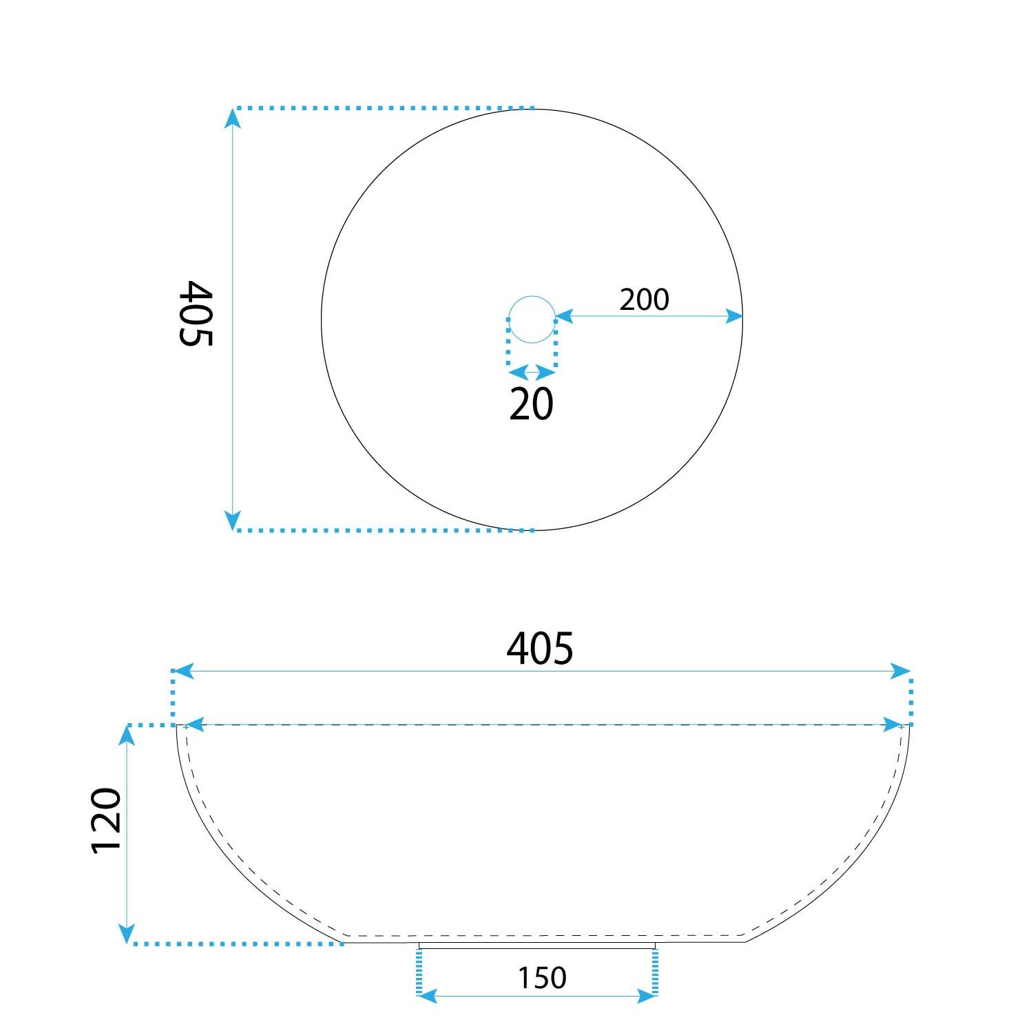 REA Malja-allas ANIKA valkoinen, 40X40X11CM