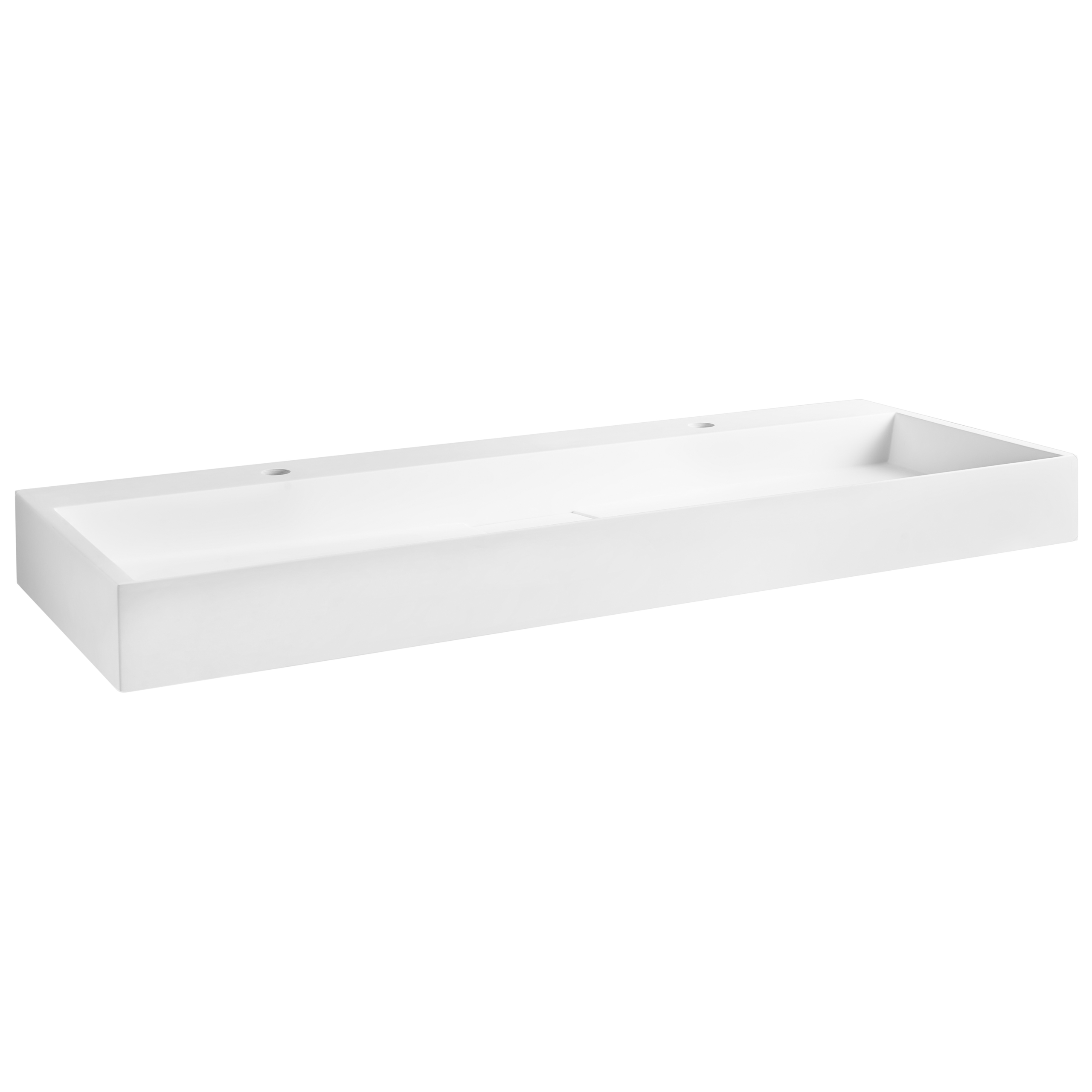 Seinään kiinnitettävä kaksoispesuallas QUENKO 120 x 46 cm mineraalivalu Valkoinen