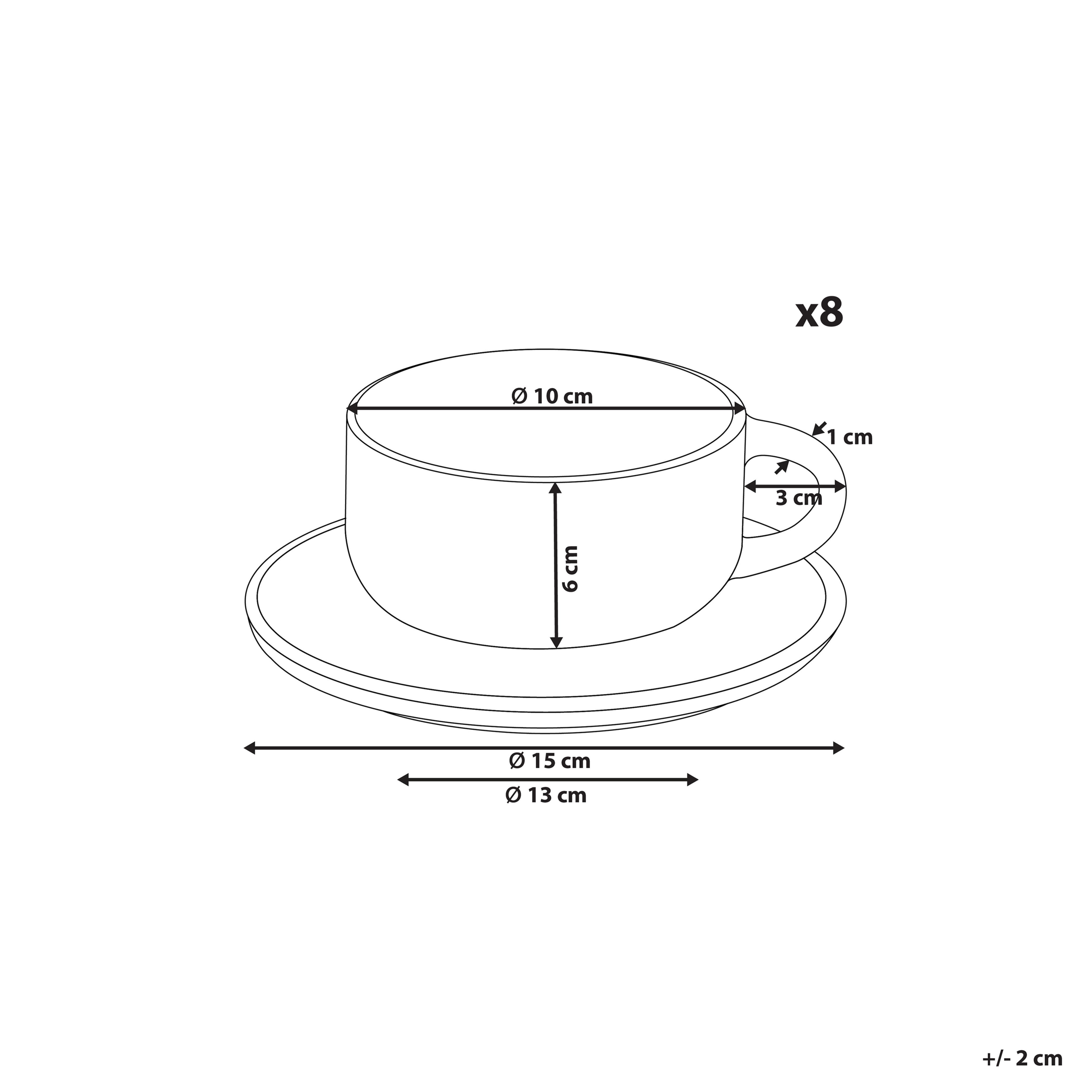 Kuppi- ja asettisetti 8 kpl SESAME kivitavara Luonnonvalkoinen