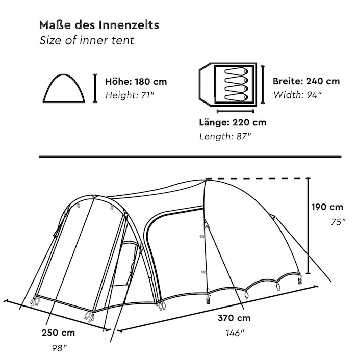 TAMBU SETU 4 | 4 hengen kupoliteltta seisomakorkeudella