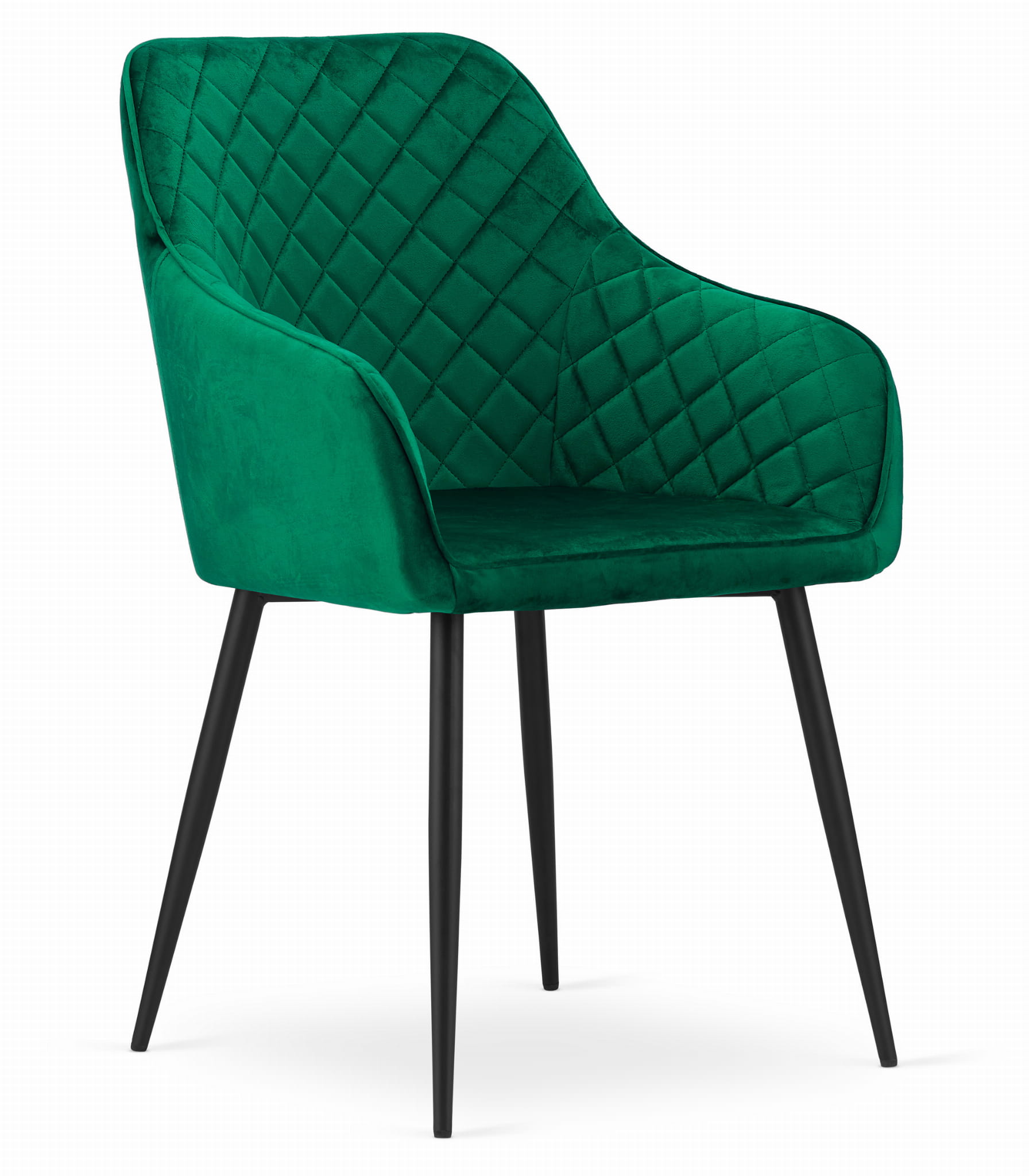 Tuoli - Leobert - NUGAT - sametti vihreä/mustat jalat - 58x54,5x91 cm - setti 2 kpl