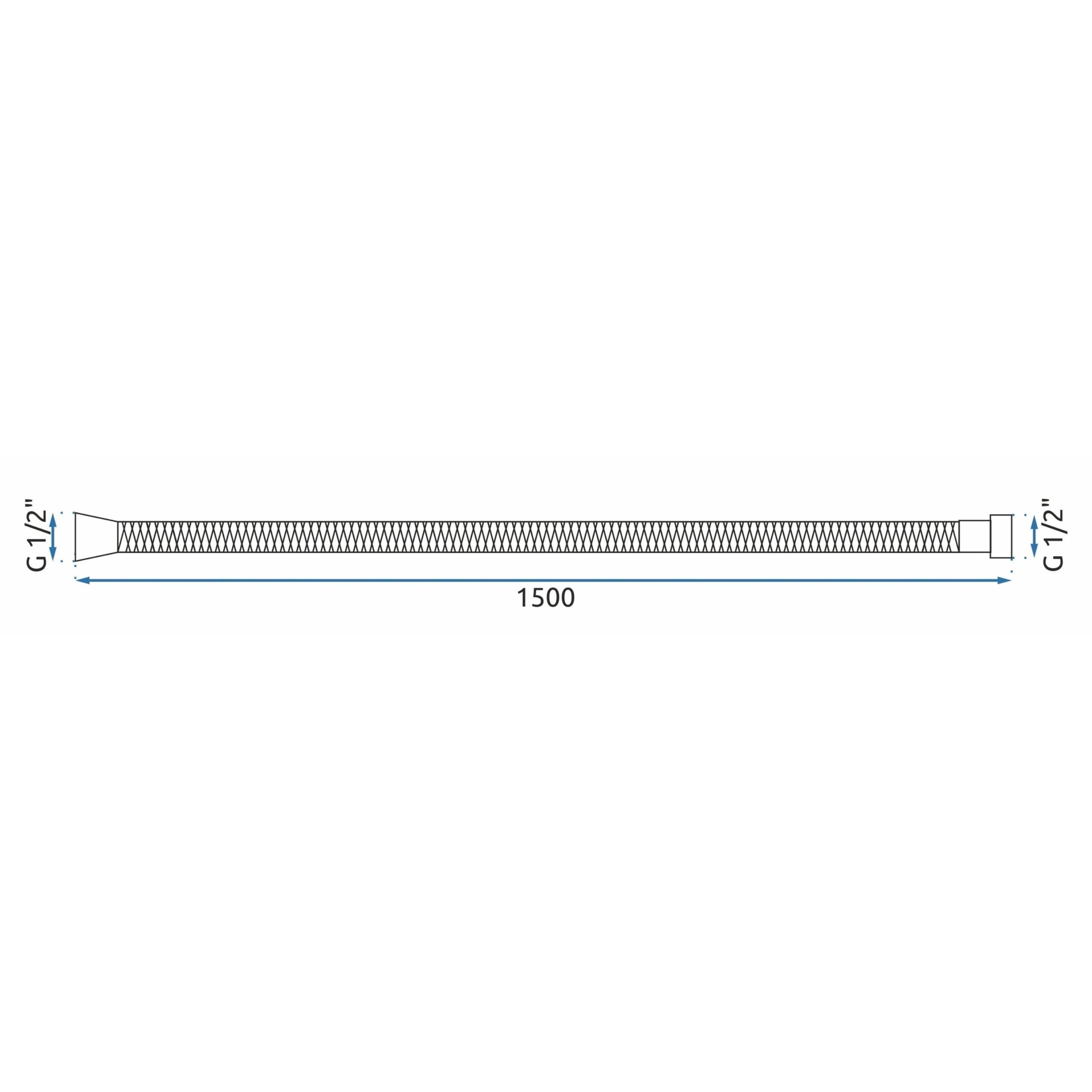 REA Suihkuletku JS-016N 150 Harjattu nikkeli, 150X1, 27X1, 27CM